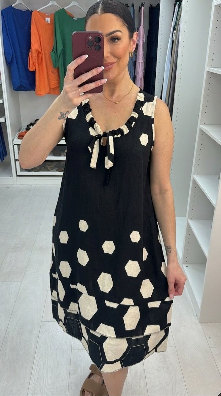 Sariah Sleeveless Tie Front Midi Dress