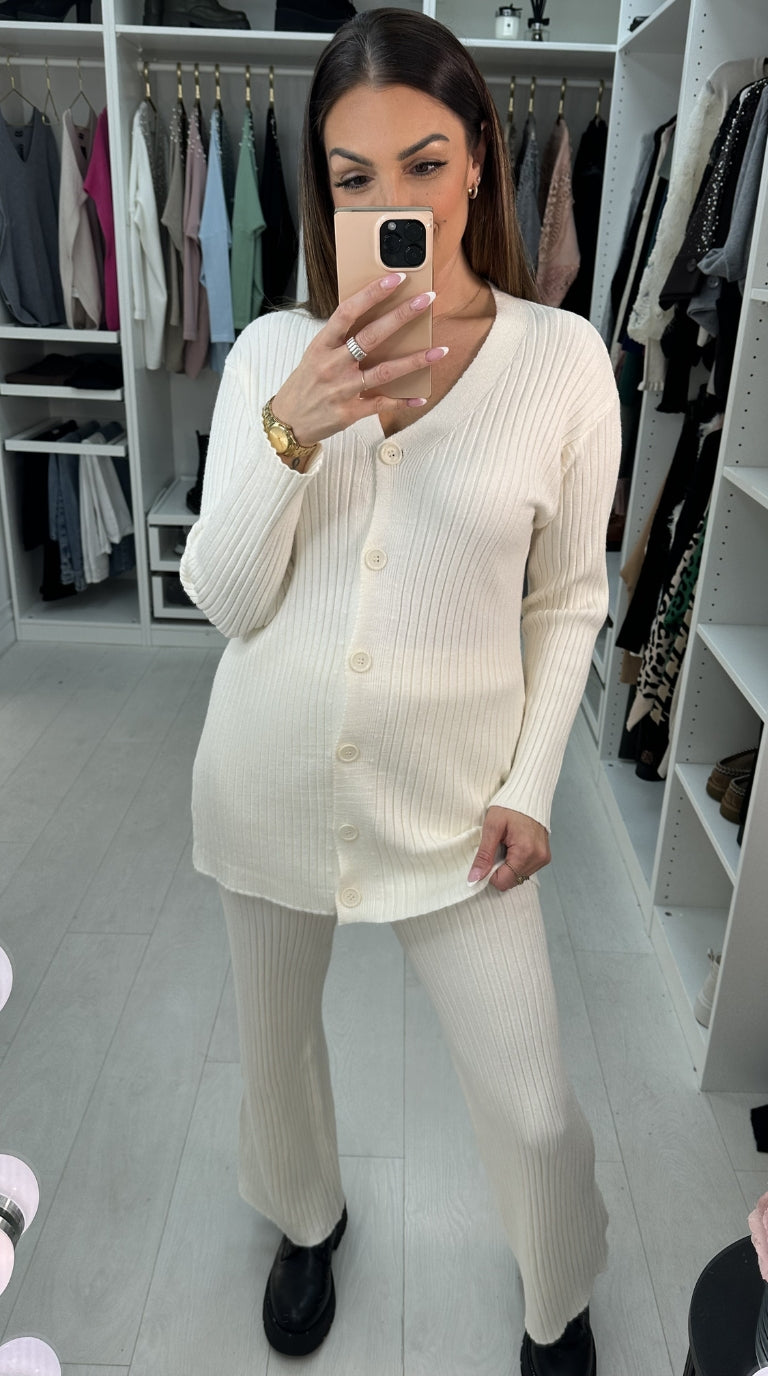 Ditah Plain Ribbed Loungewear Set