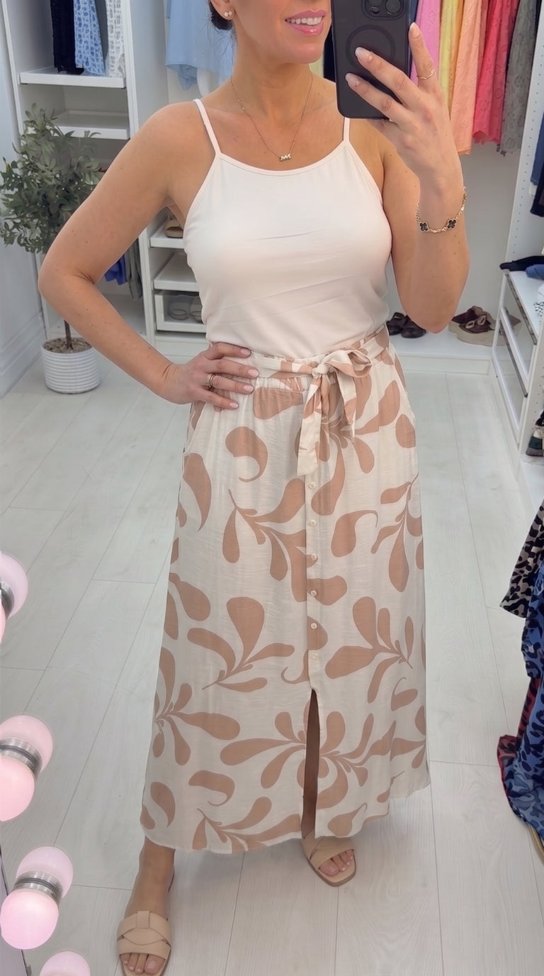 Toria Abstract Print Elasticated Waist Skirt