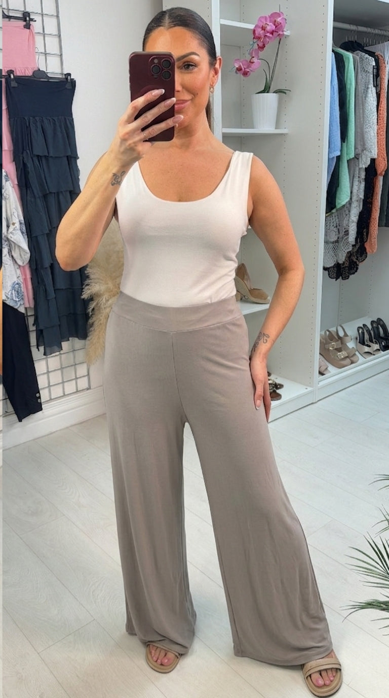 Prisha Plain Wide Leg Trousers