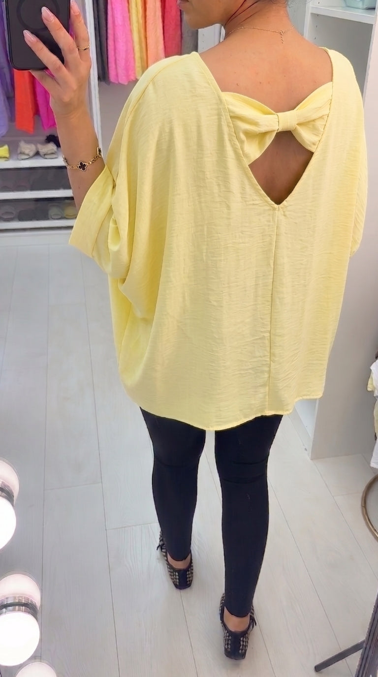 Mylana Plain Bow Back Loose Fit Top