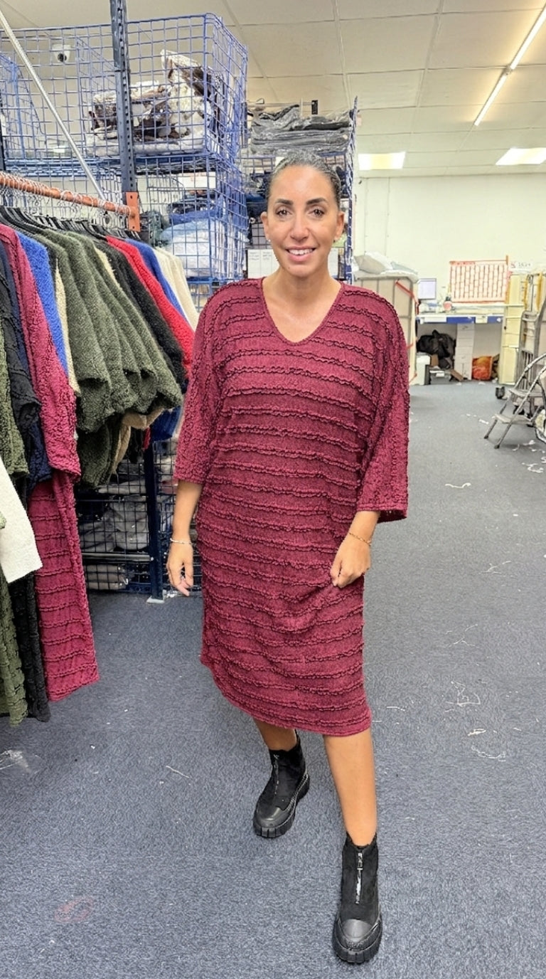 Barda Textured Loose Fit Maxi Dress