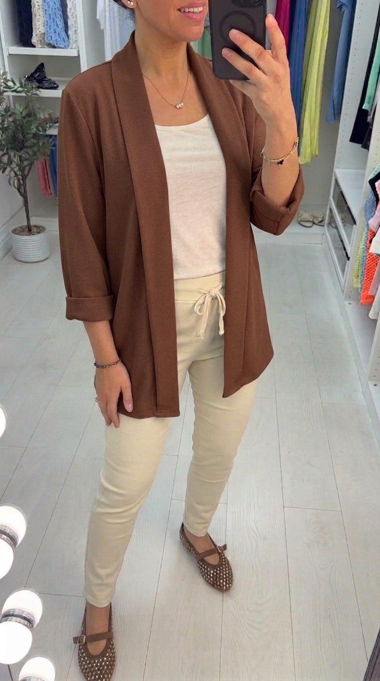 Diane Plain Open Front Lightweight Blazer