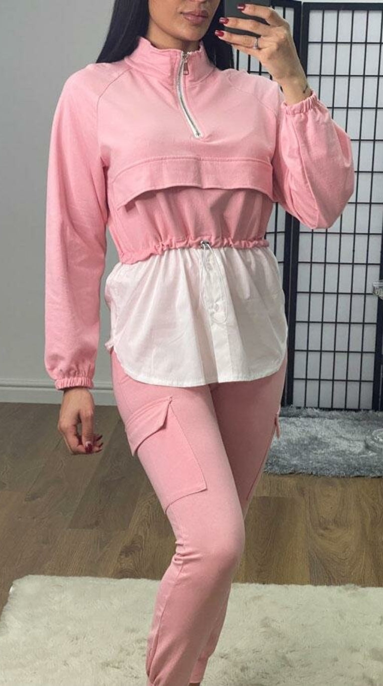 Lineker Elasticated Toggle Waist Pocket Shirt Detailed Loungewear Set