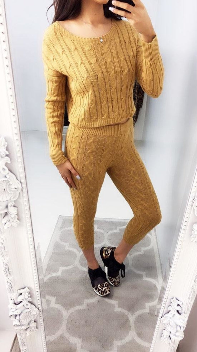 Gabanna Cable Knit Loungewear Set