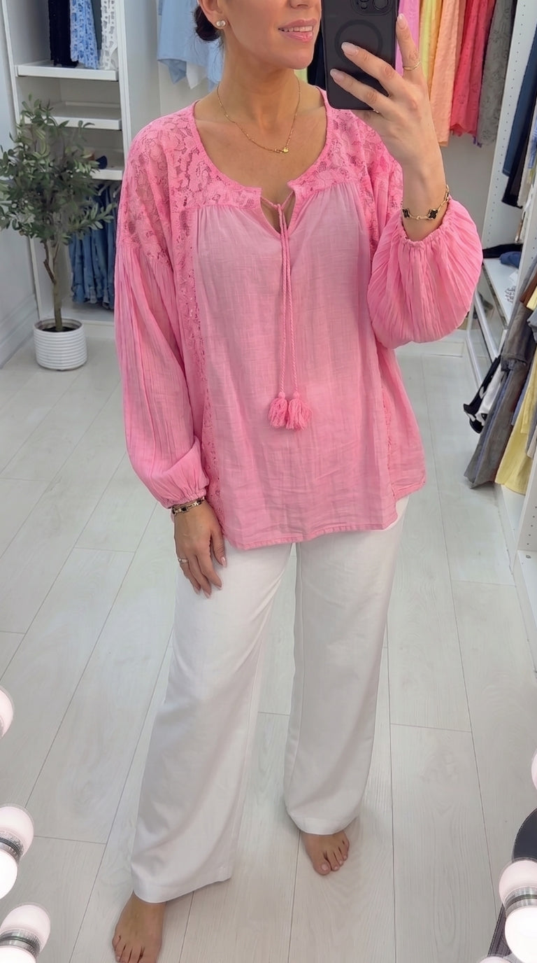 Noire Plain Embellished Loose Fit Top