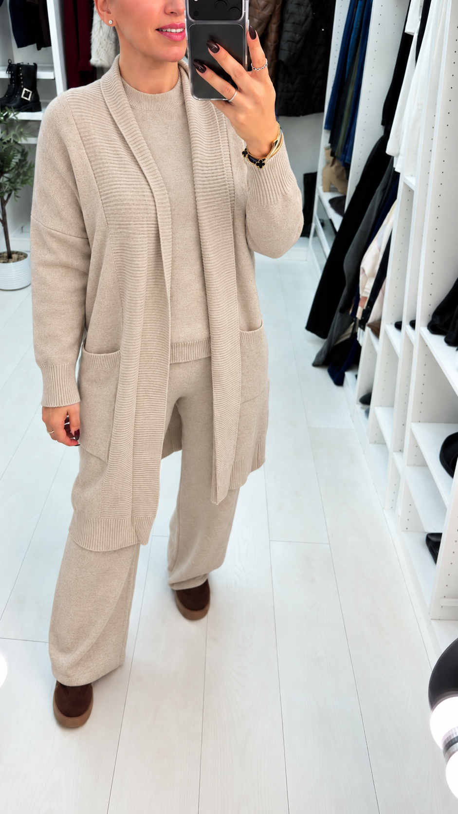 Sinead Plain Knit 3 Piece Loungewear Set