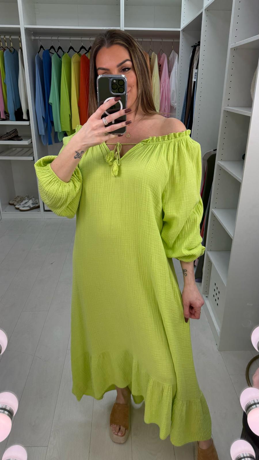 Ainsley Plain Cheesecloth Maxi Dress