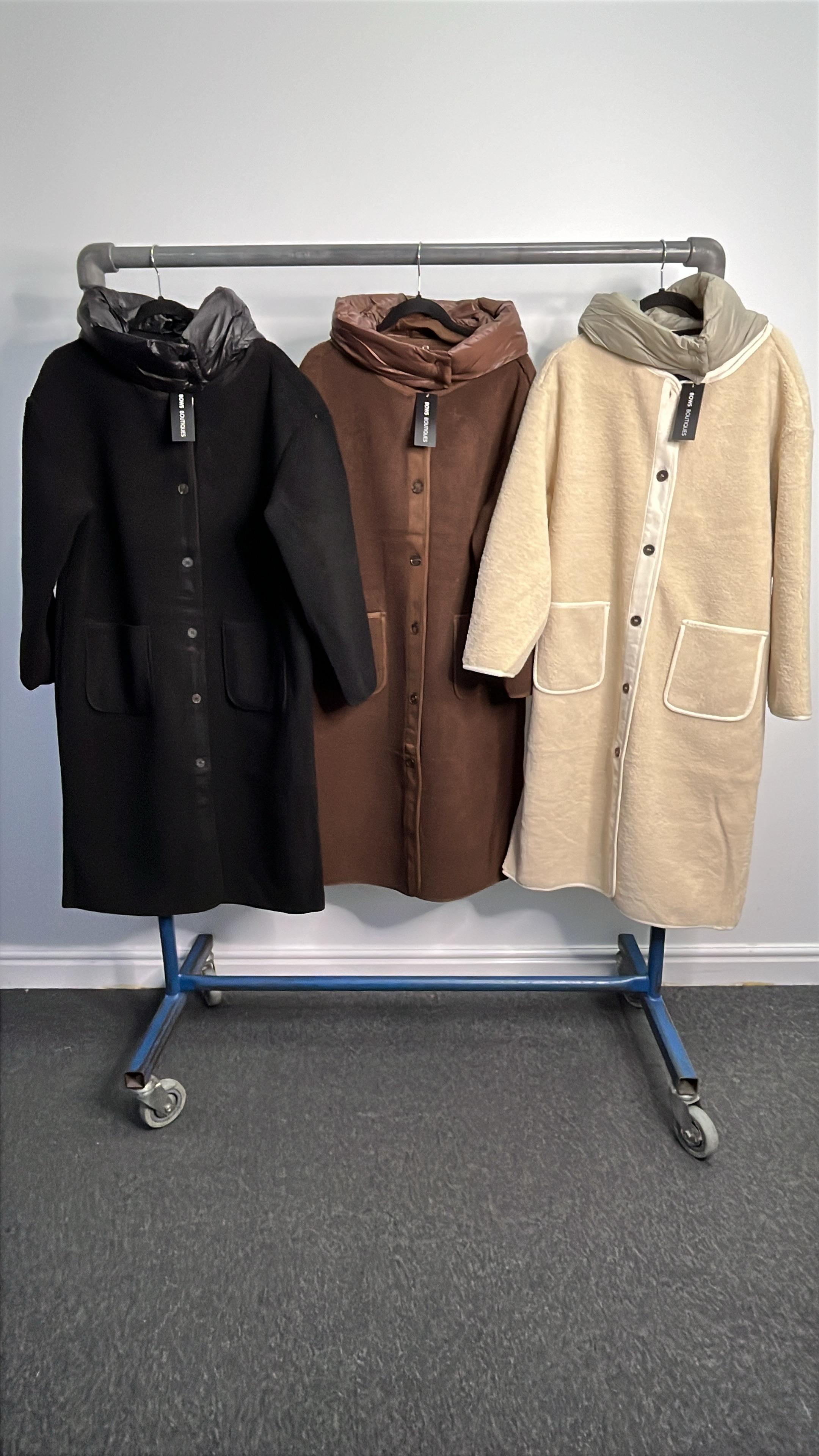 Dulcey Longline Hooded Boucle Coat