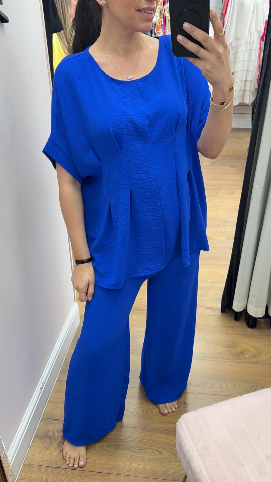 Leah Plain Loose Fit Crepe Co-Ord Set