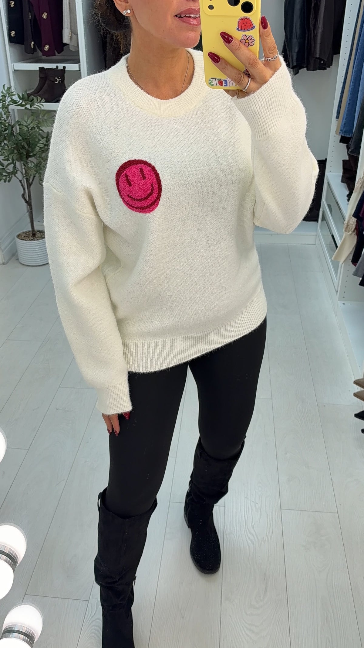 Vaya 'Good Vibes' Slogan Crew Neck Knit Jumper