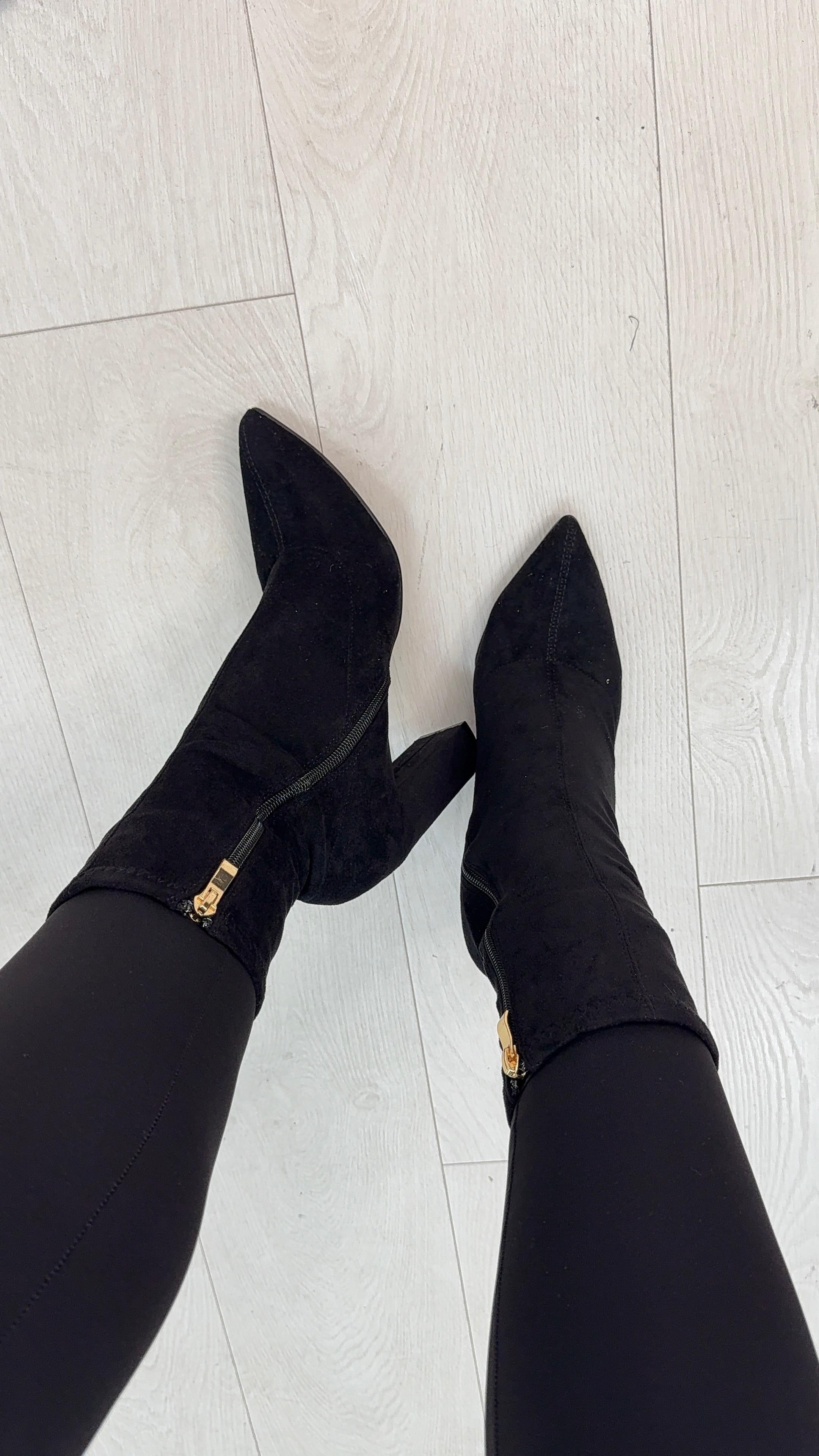 Rochella Faux Suede Heeled Boots