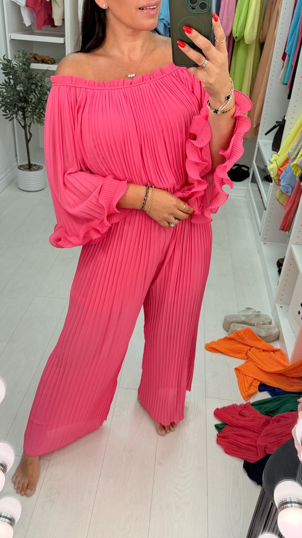 Donella Frill Sleeve Pleat Jumpsuit