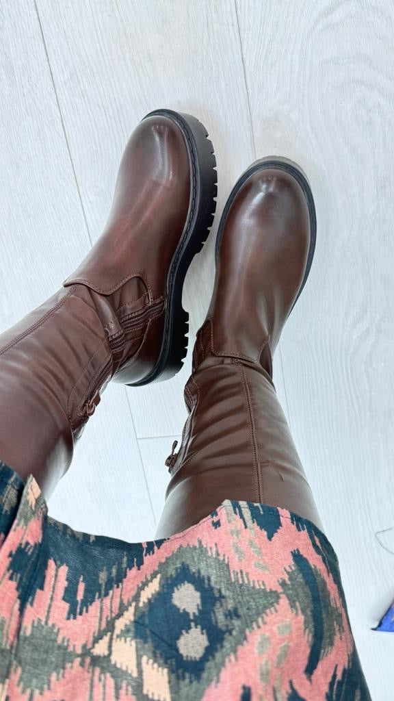 True Chocolate Knee High Boots