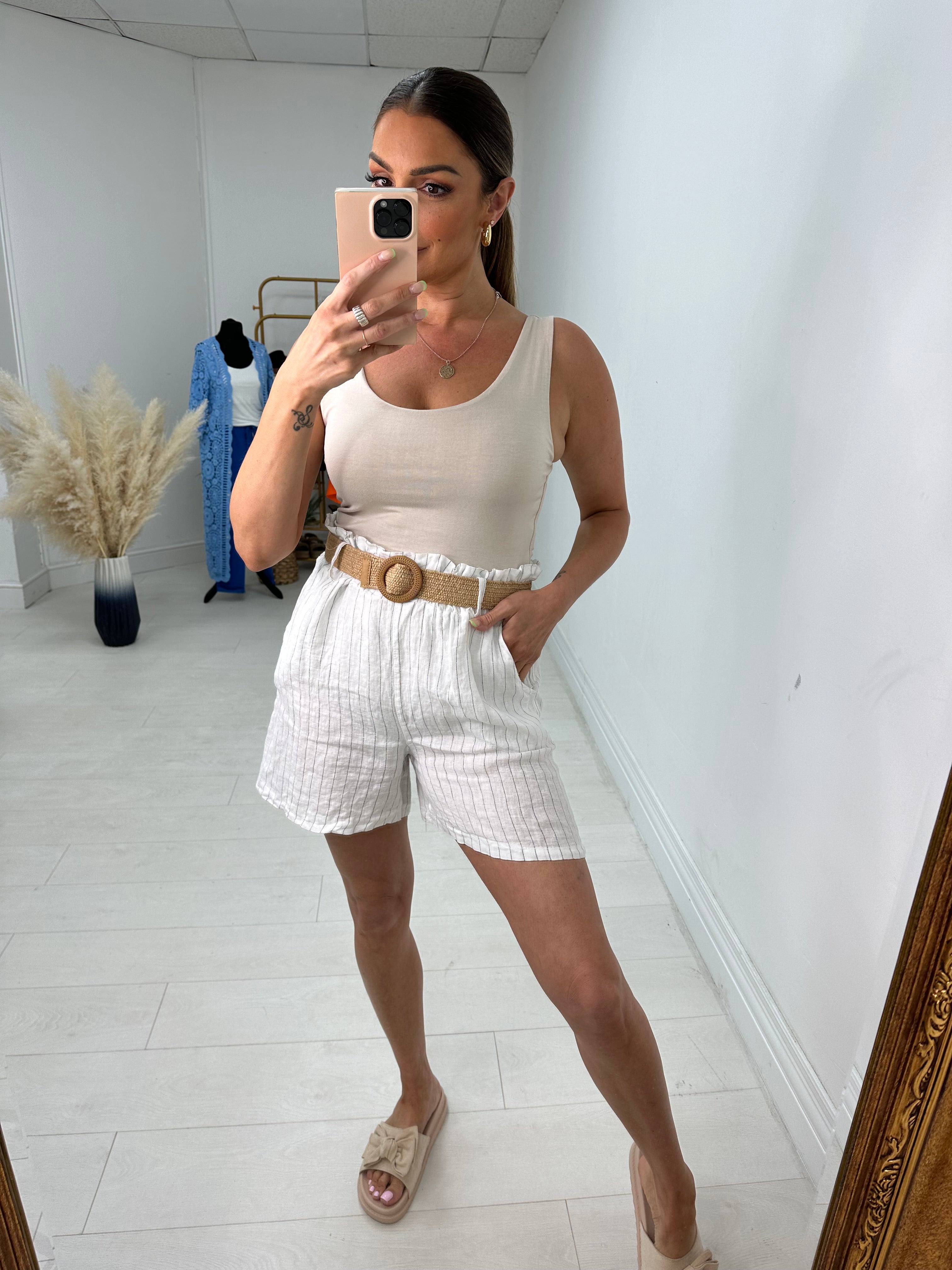 Jones Striped Linen Shorts