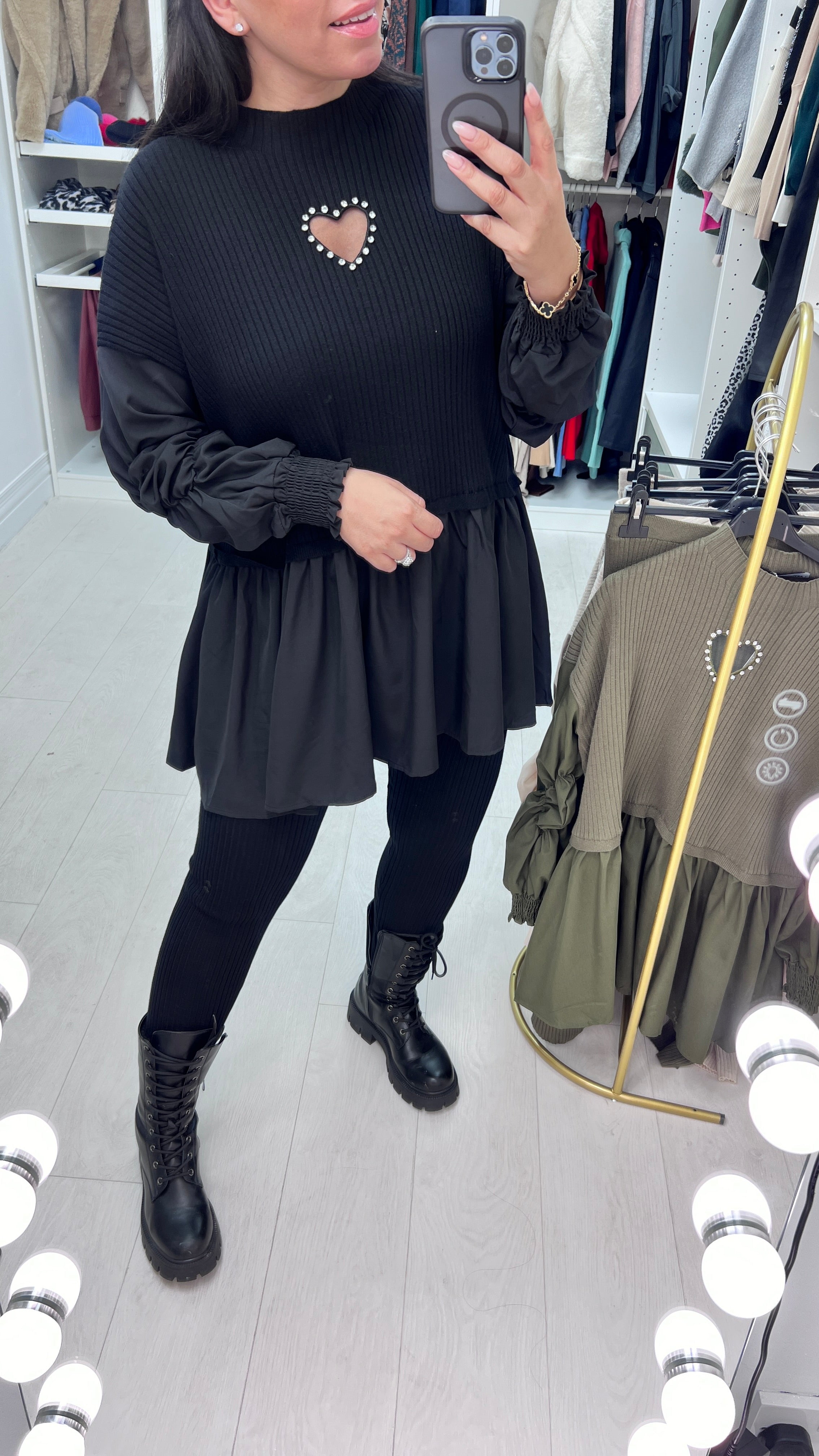 Imani Heart & Blouse Hem Loungewear Set