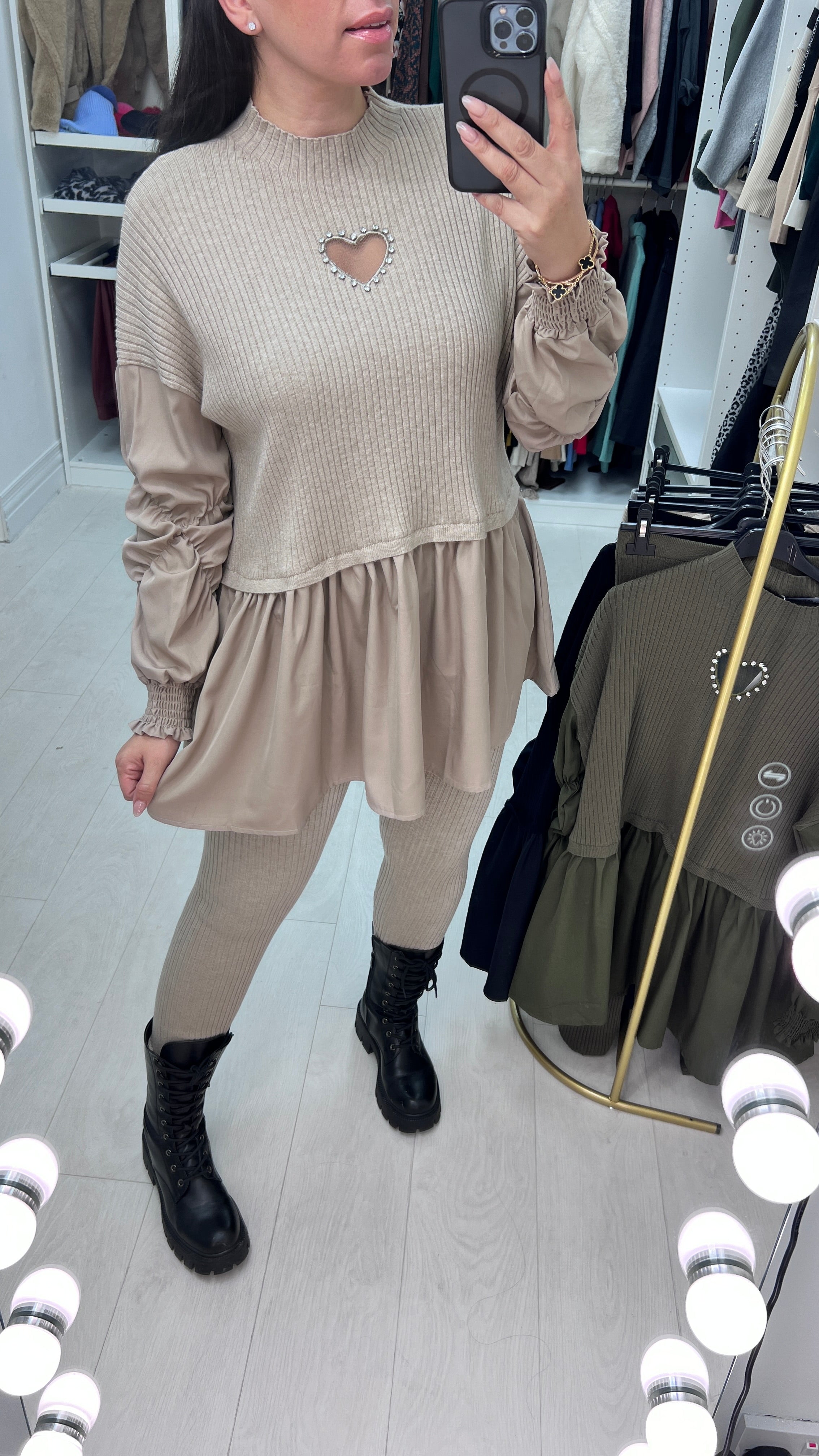 Imani Heart & Blouse Hem Loungewear Set