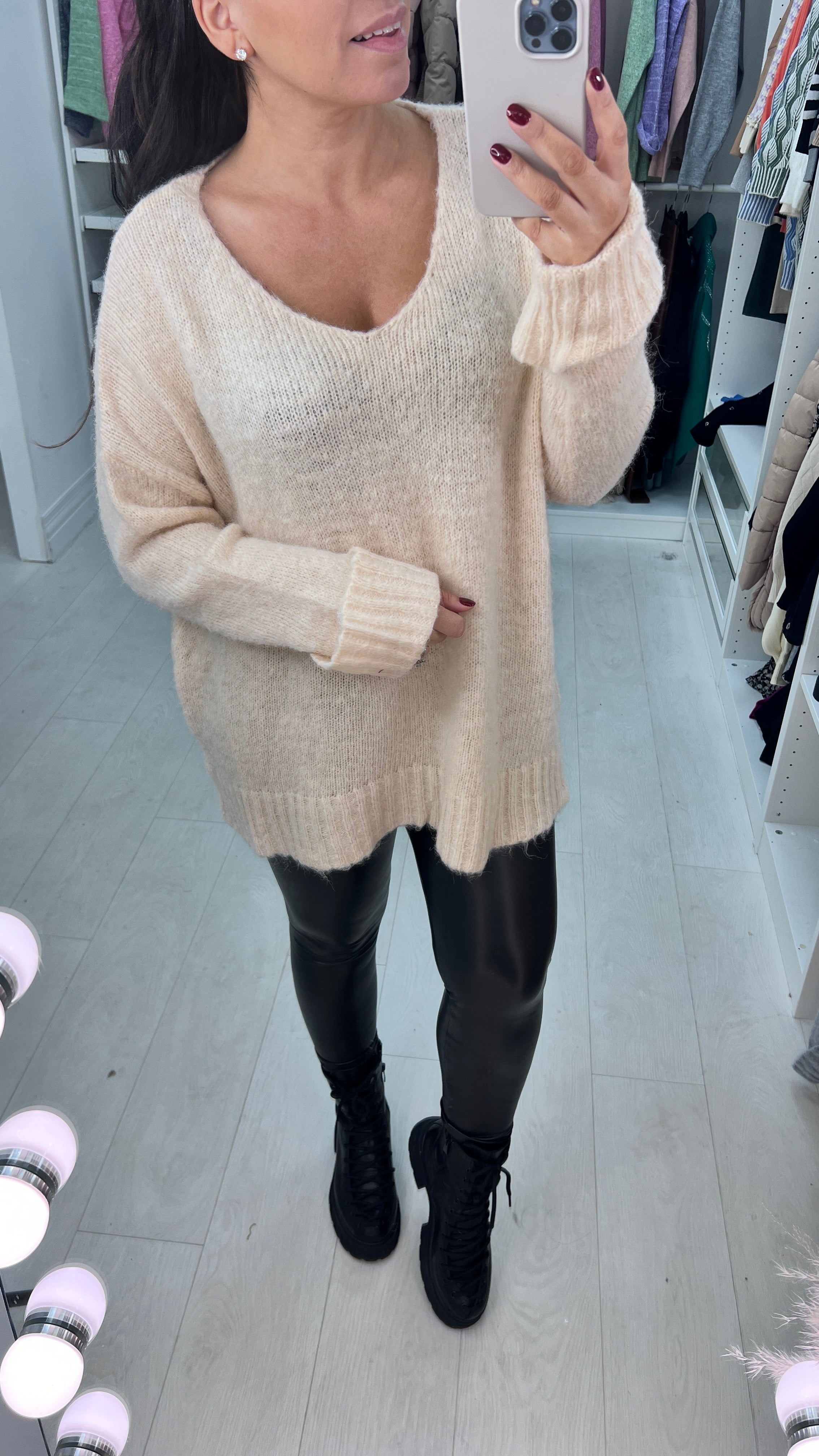 Justice Faux Fur Effect Rib Jumper