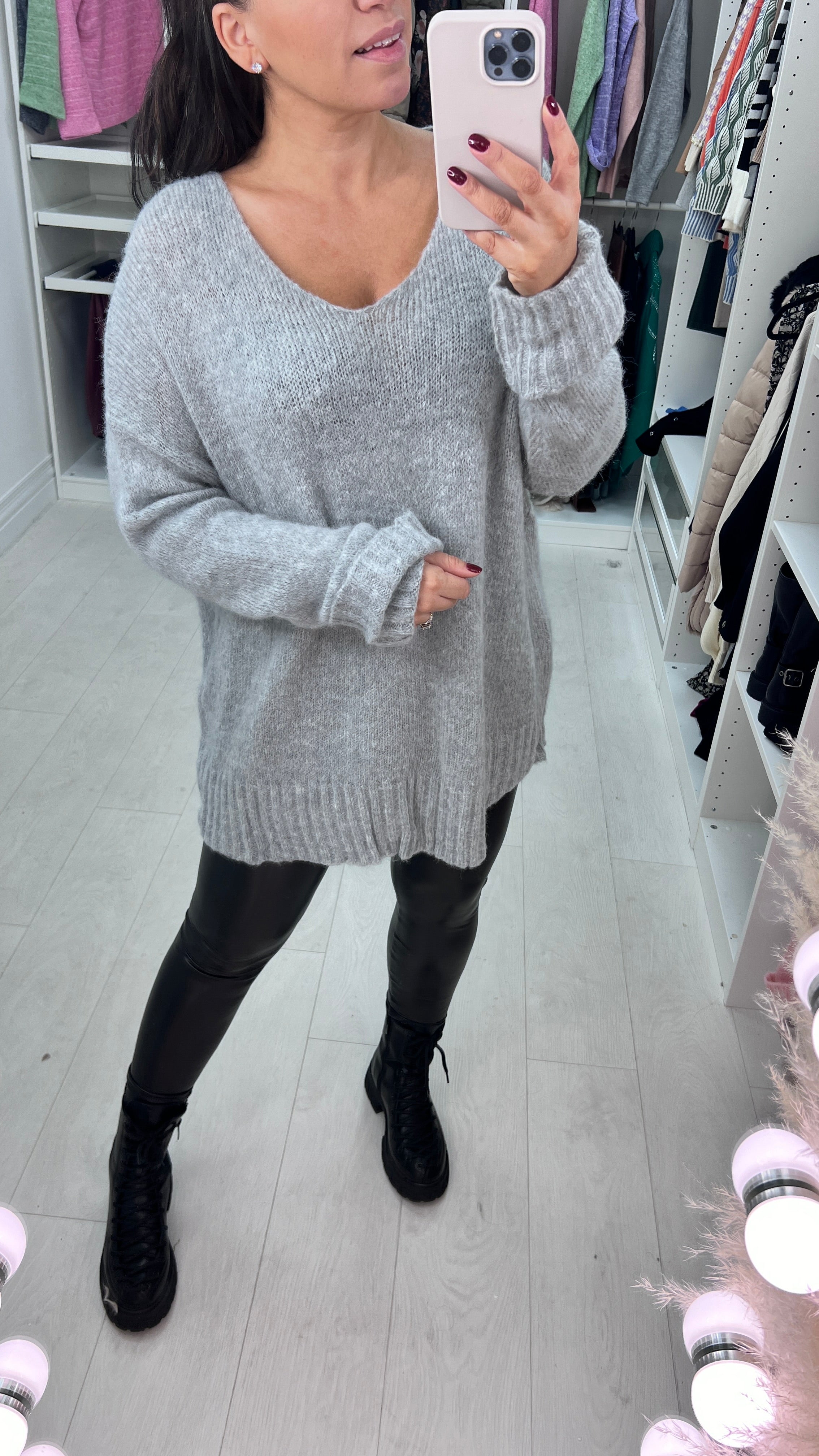 Justice Faux Fur Effect Rib Jumper