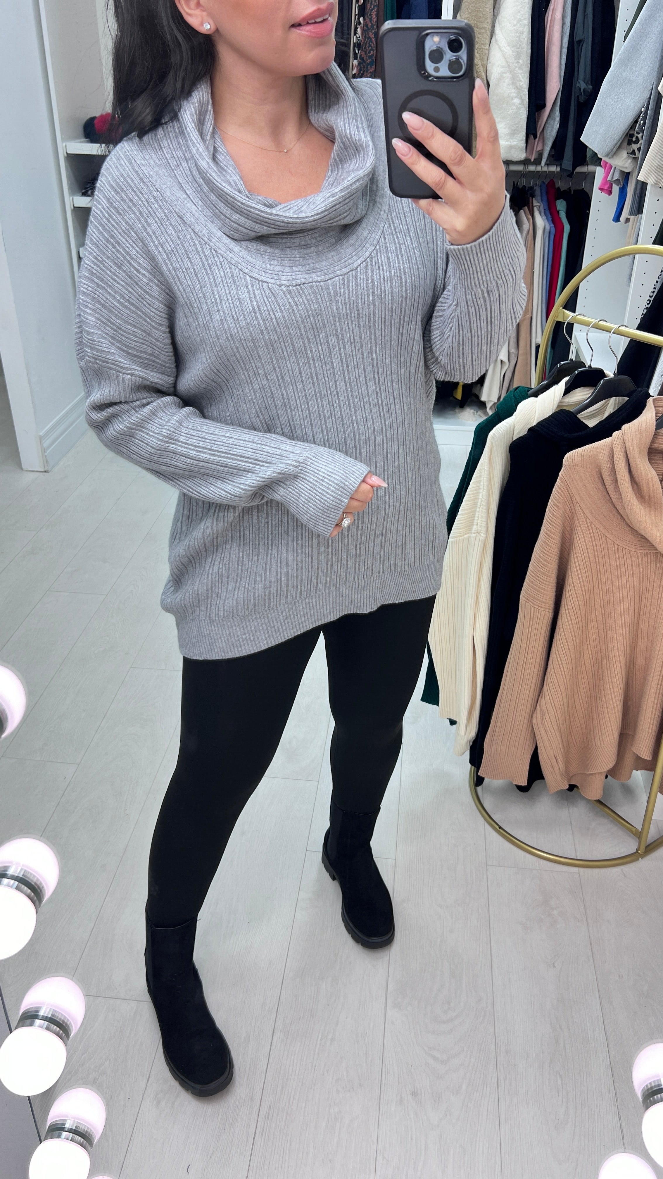 Oaklyn Cowl Neck Knit Jumper