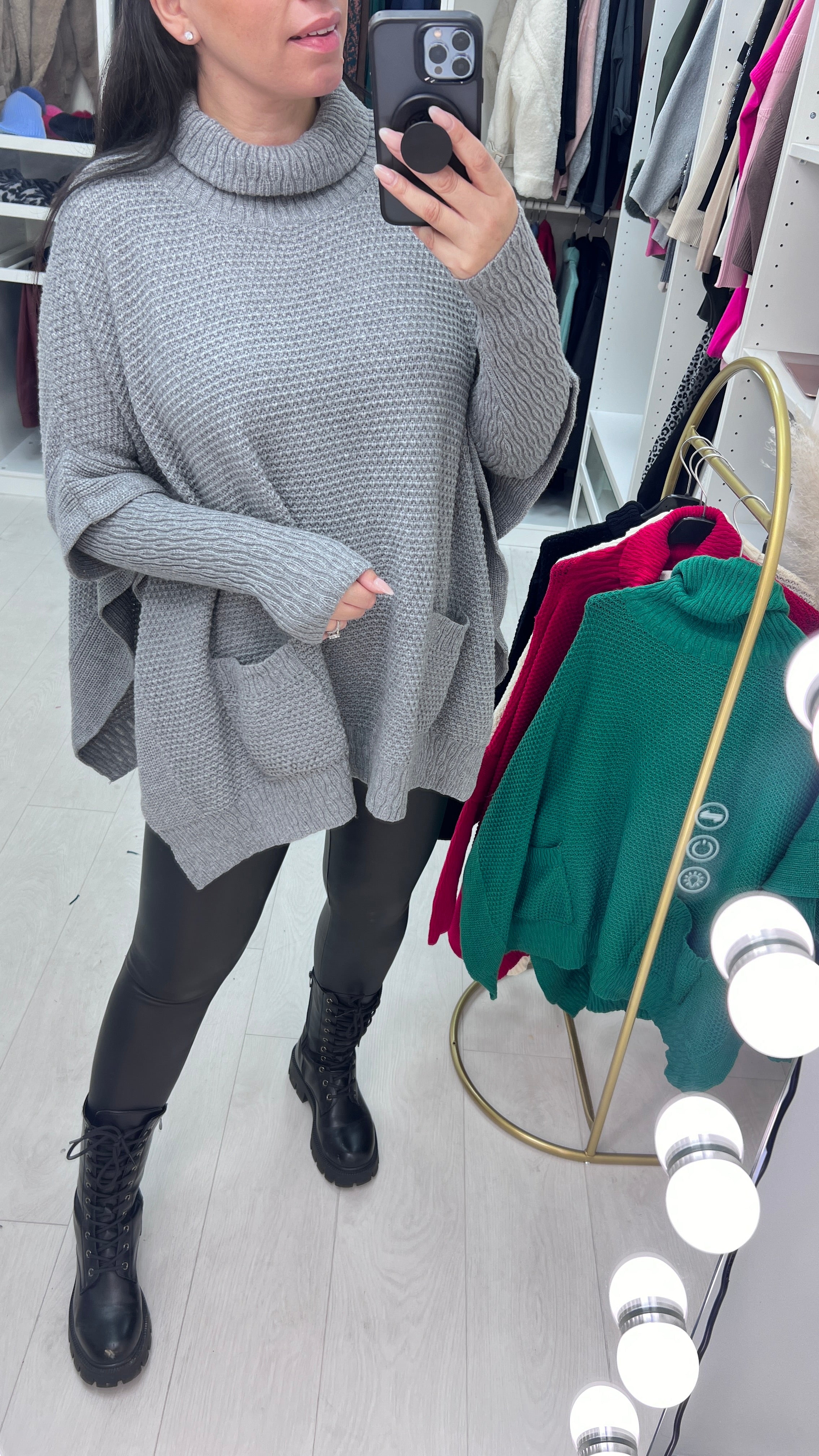 Palmer Roll Neck Poncho Jumper