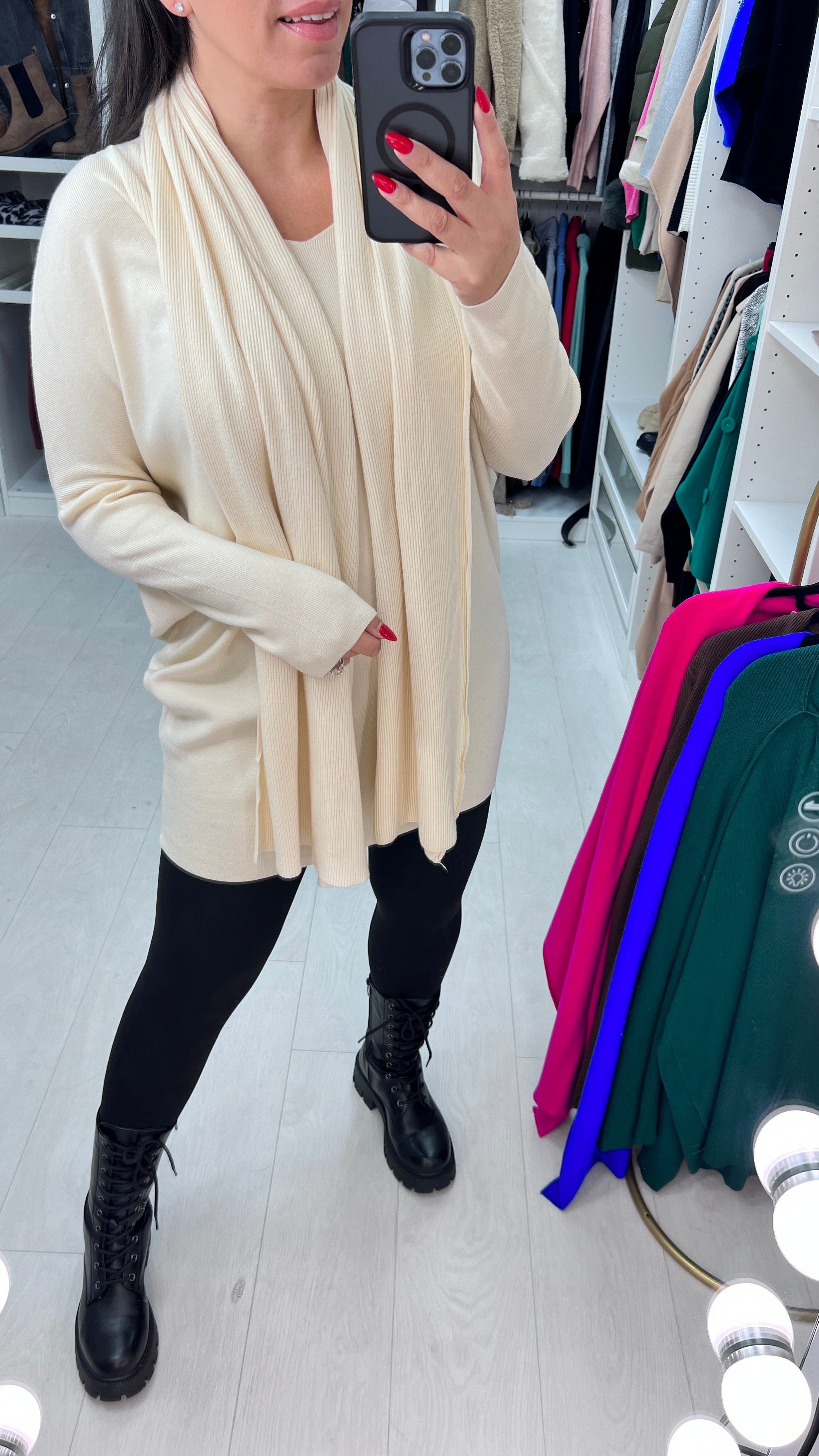 Tabitha Scarf Rib Knit Jumper Dress