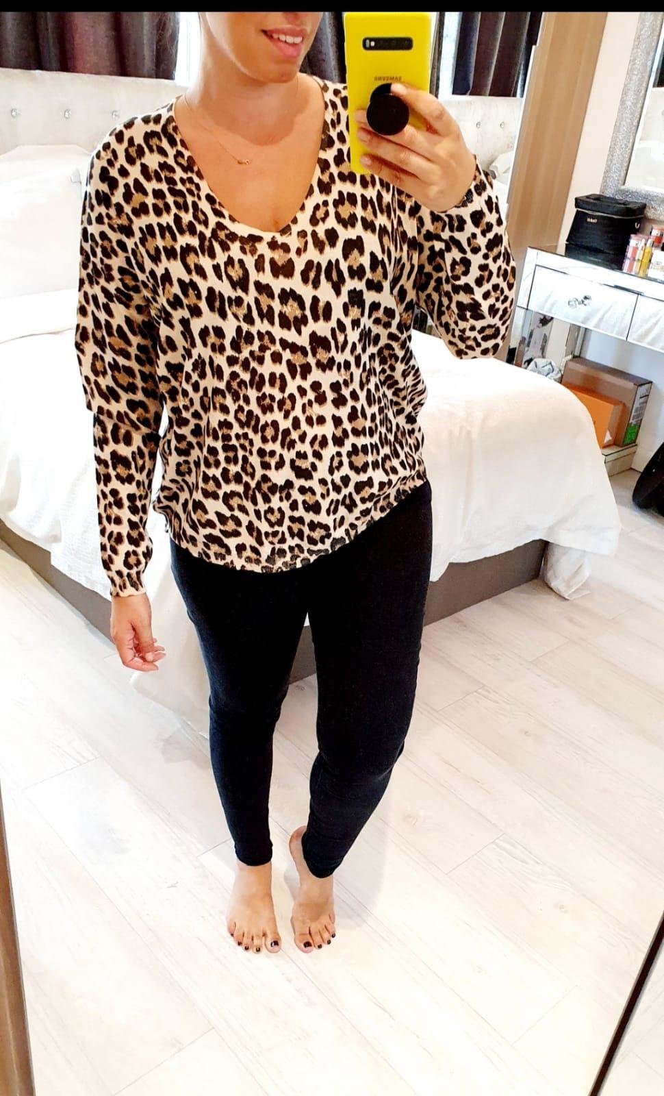 Matteo Leopard Print Super Soft Thin Knit Jumper
