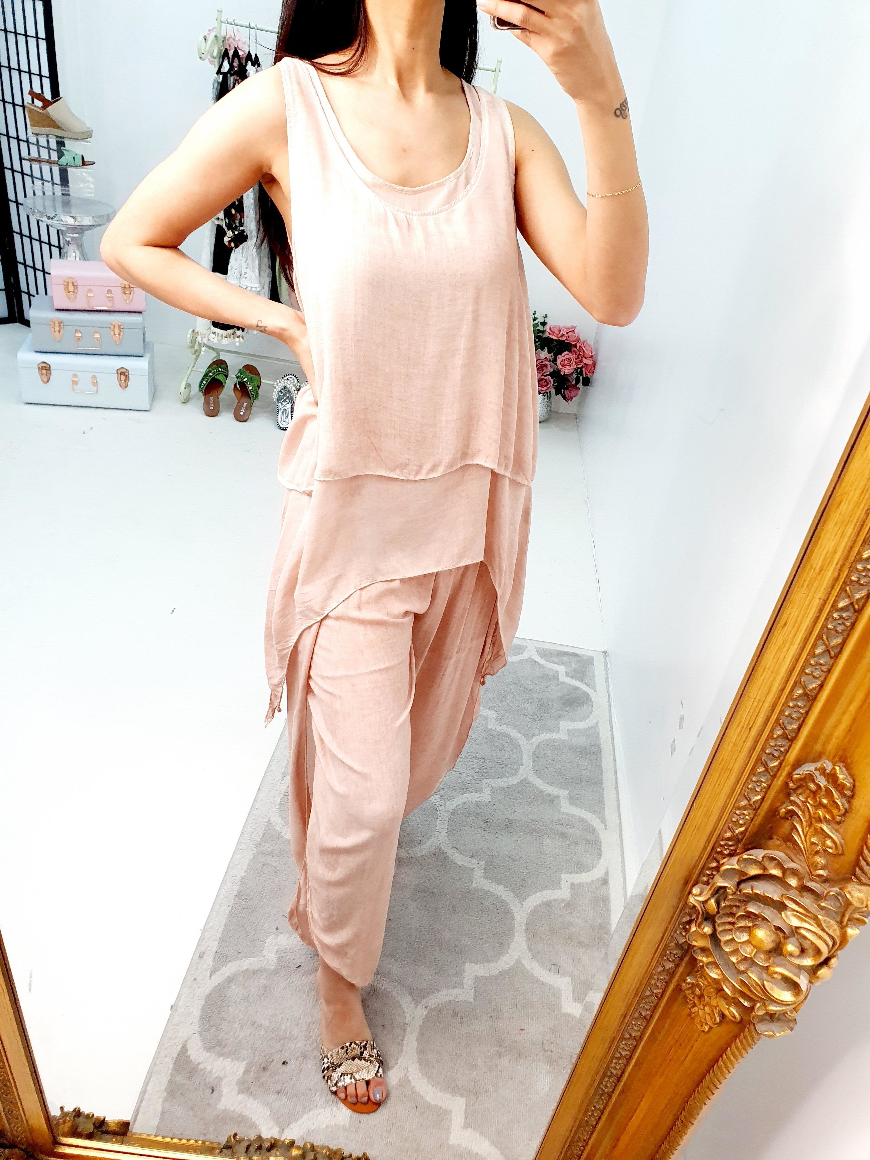 Nayeli Double Layer Top Split Leg Hareem Set