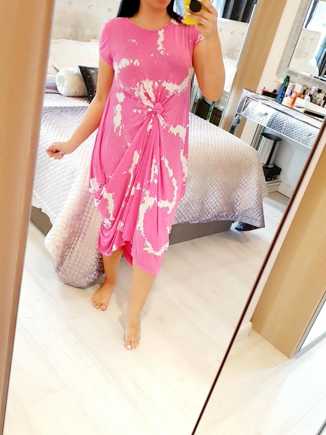 Catissa Marble Print Stretch Dress