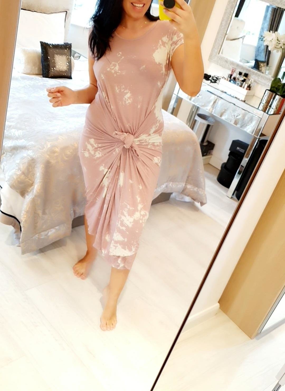 Catissa Marble Print Stretch Dress