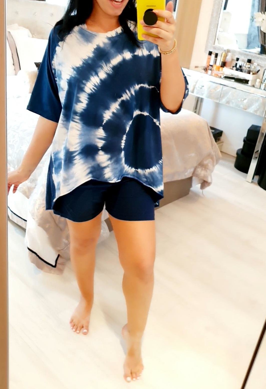 Olivine Tie Dye Dipped Hem T-shirt