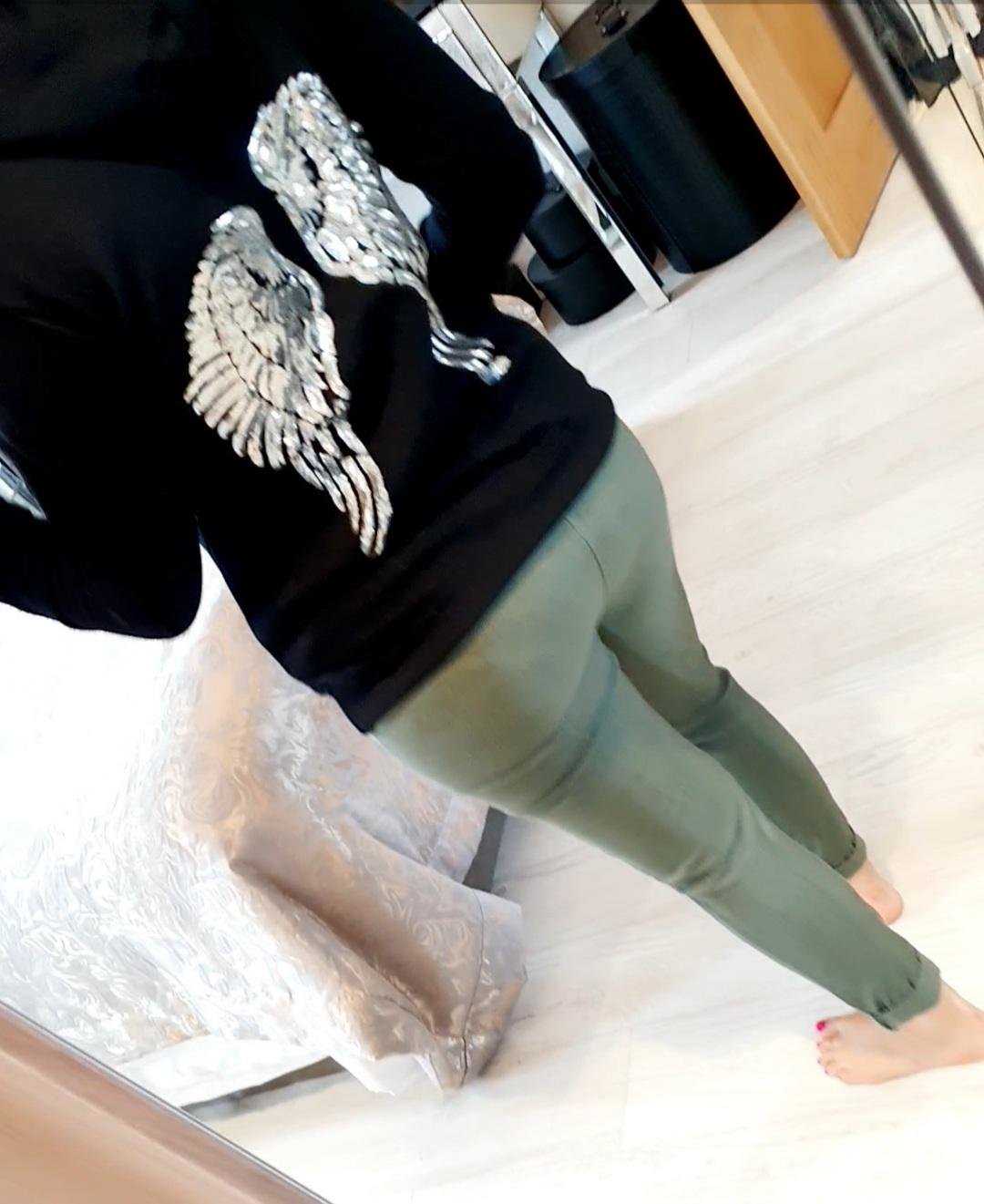 Leanna Sequin Angel Wing Back Hooded Sweatshirt