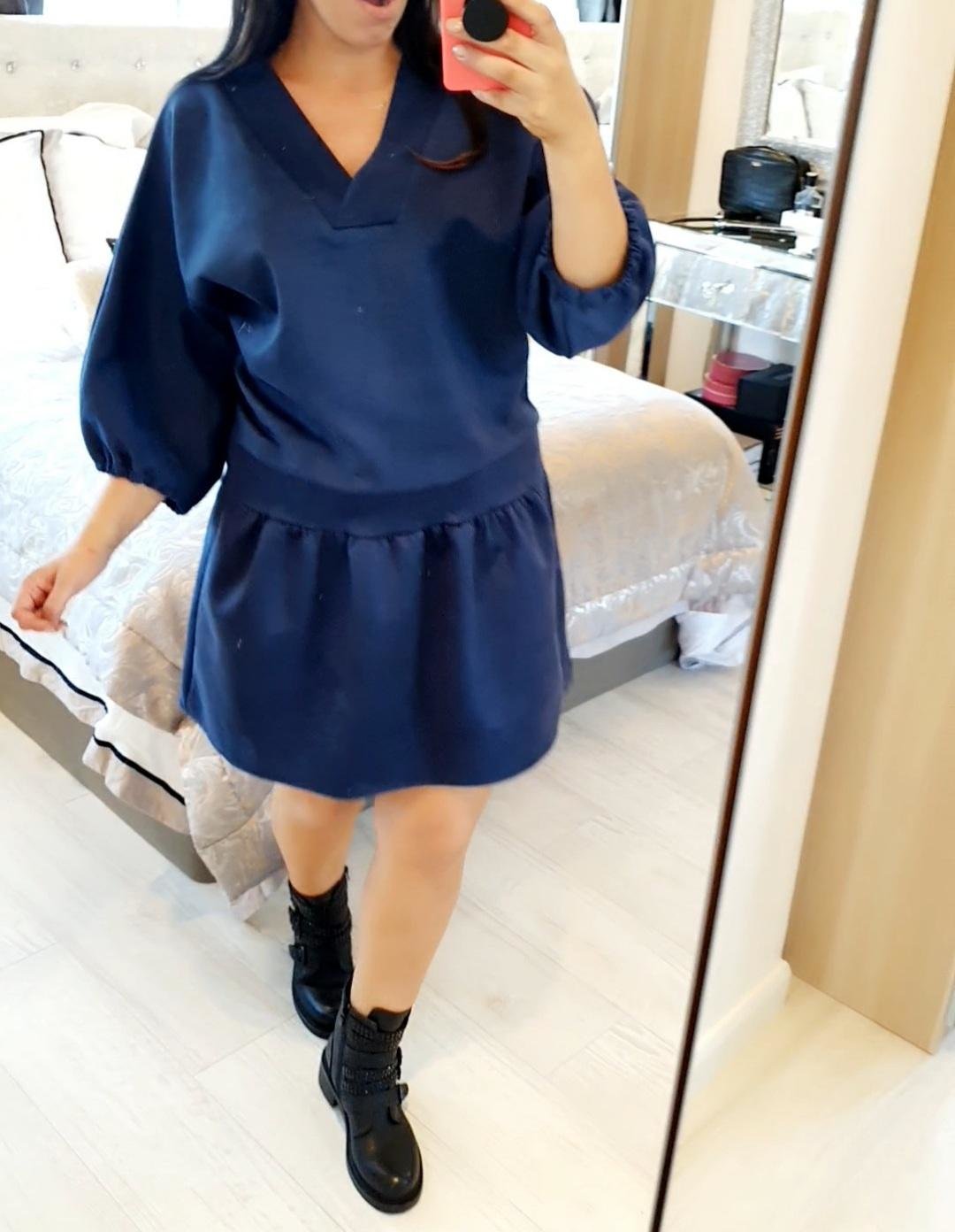 Lizban Oversized Faux Suede Smock Dress