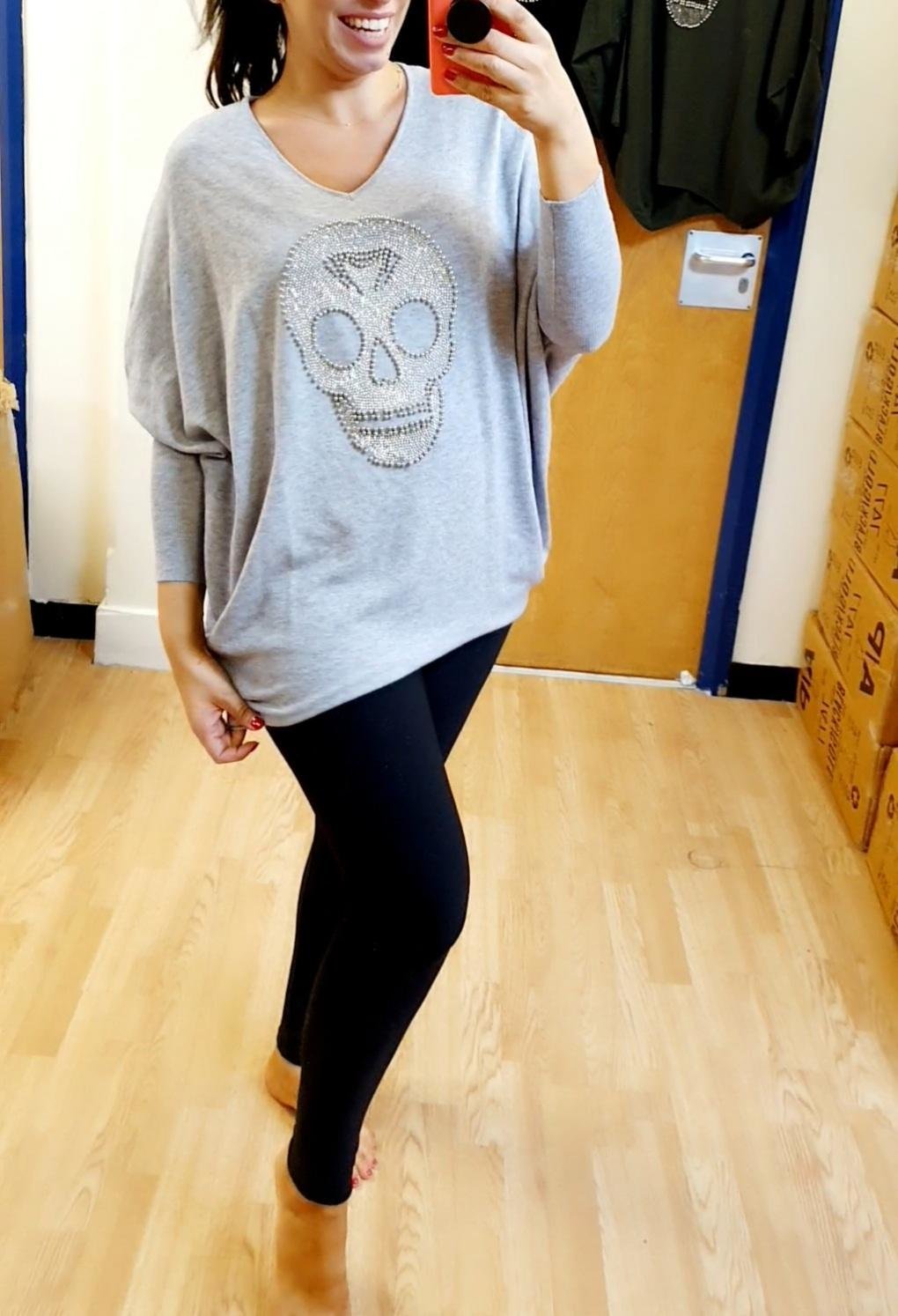 Forelli Studded Skull Detail Knit Jumper