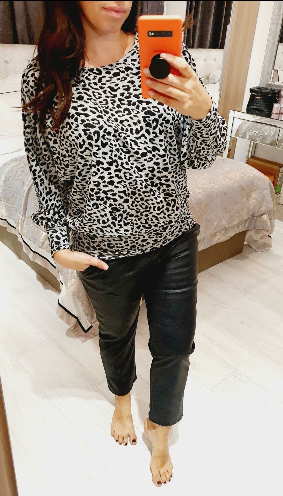 Daisy Cheetah Print Super Soft Batwing Top