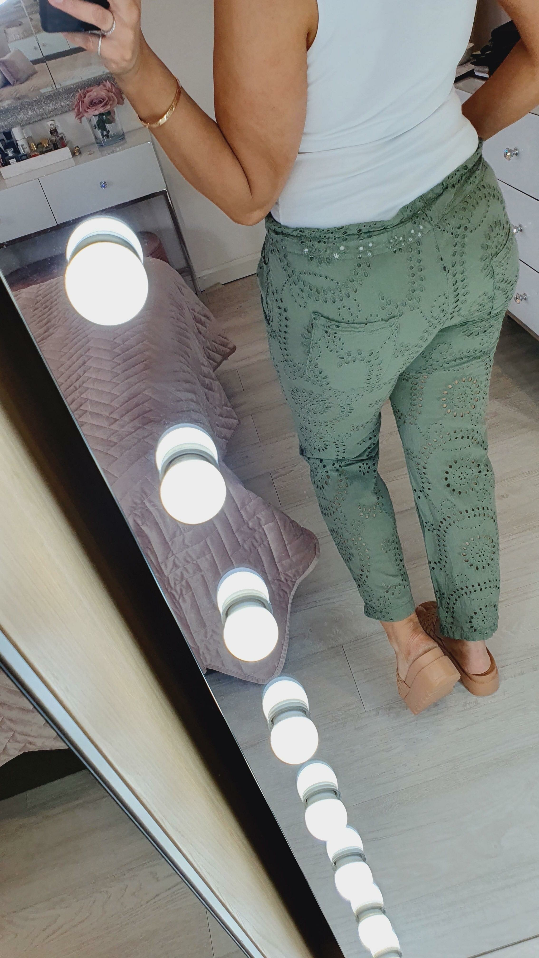 Smith Embroidery Anglaise Pocket Paper Bag Trousers