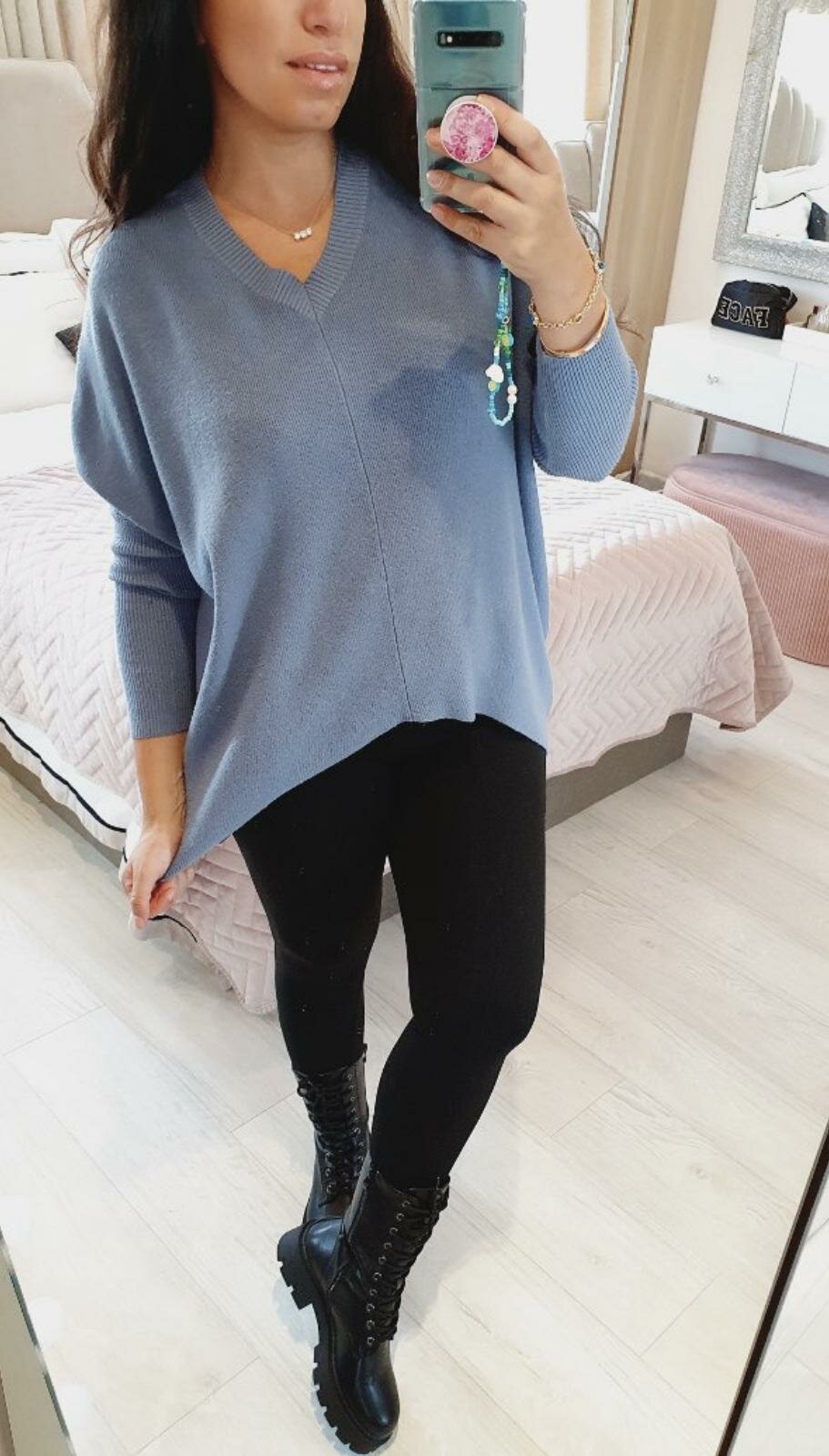 Madden Lace Bow Back Super Soft Knit Jumper