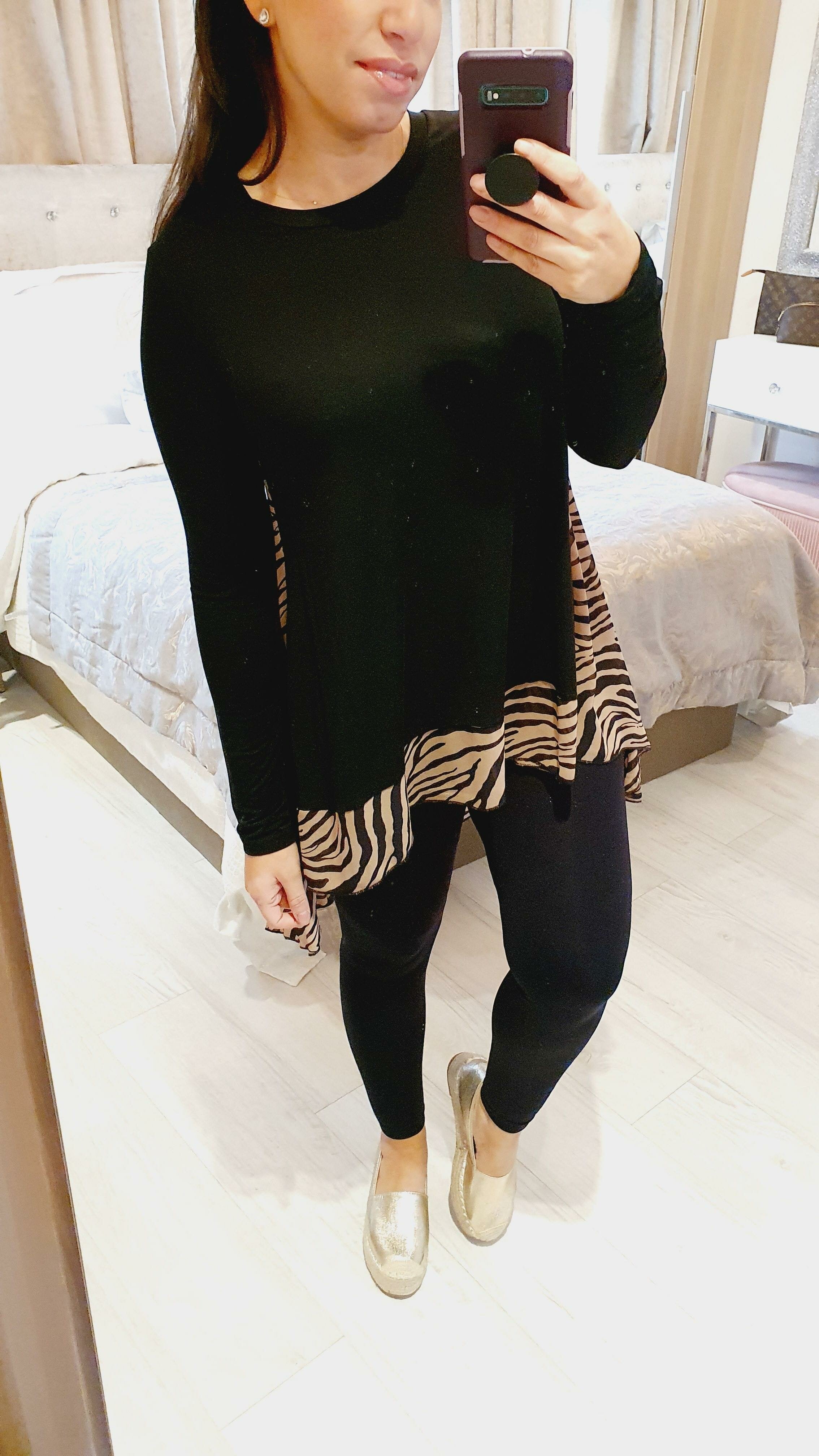 Erica Animal Printed Chiffon Detailed Top