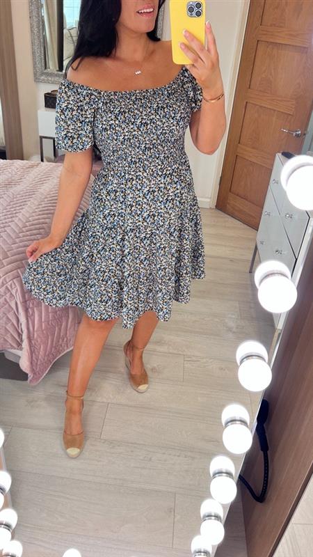 Damzell Ditsy Floral Print Babydoll Dress