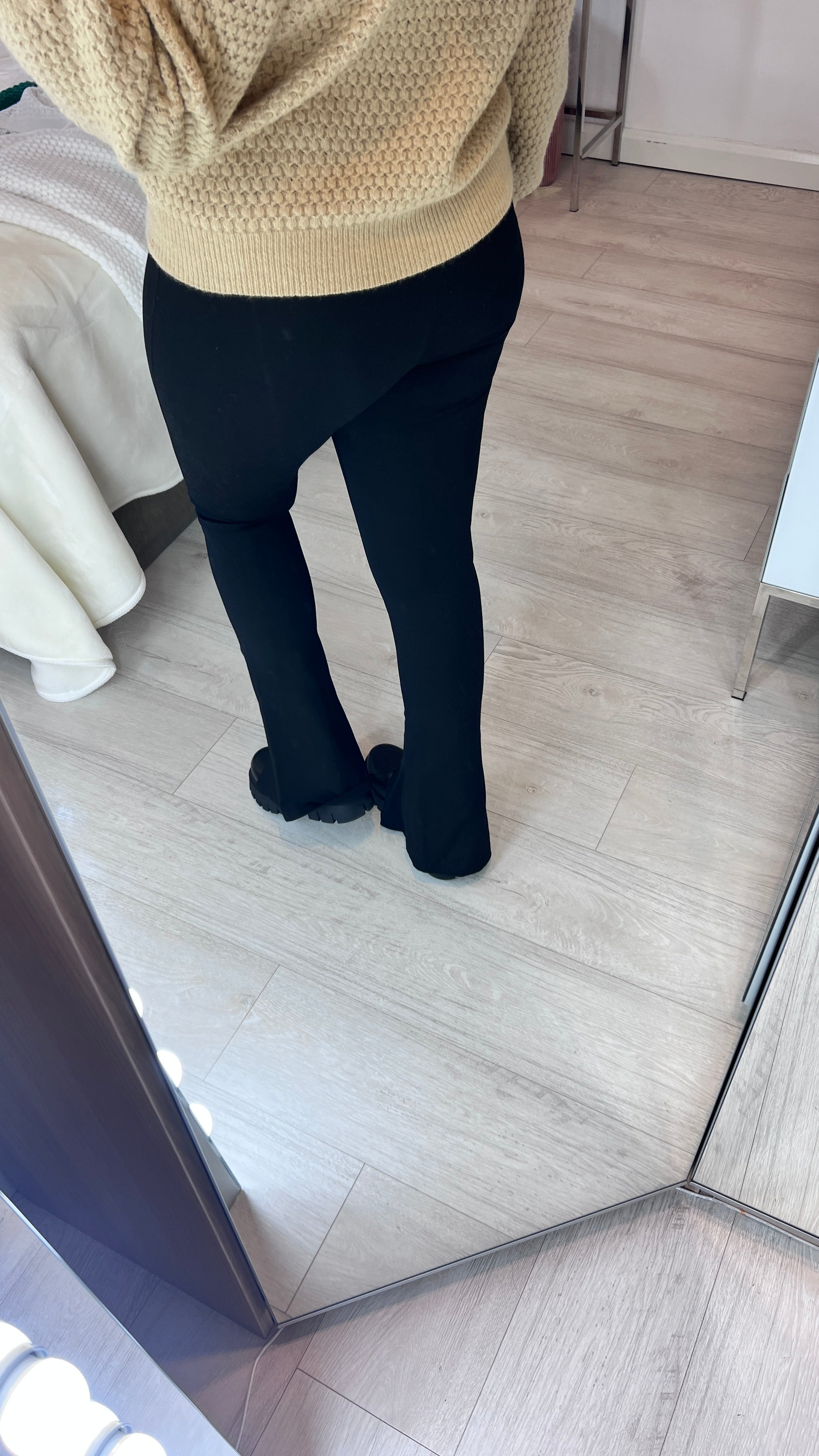 Nivea Black Bootleg Split Hem Leggings