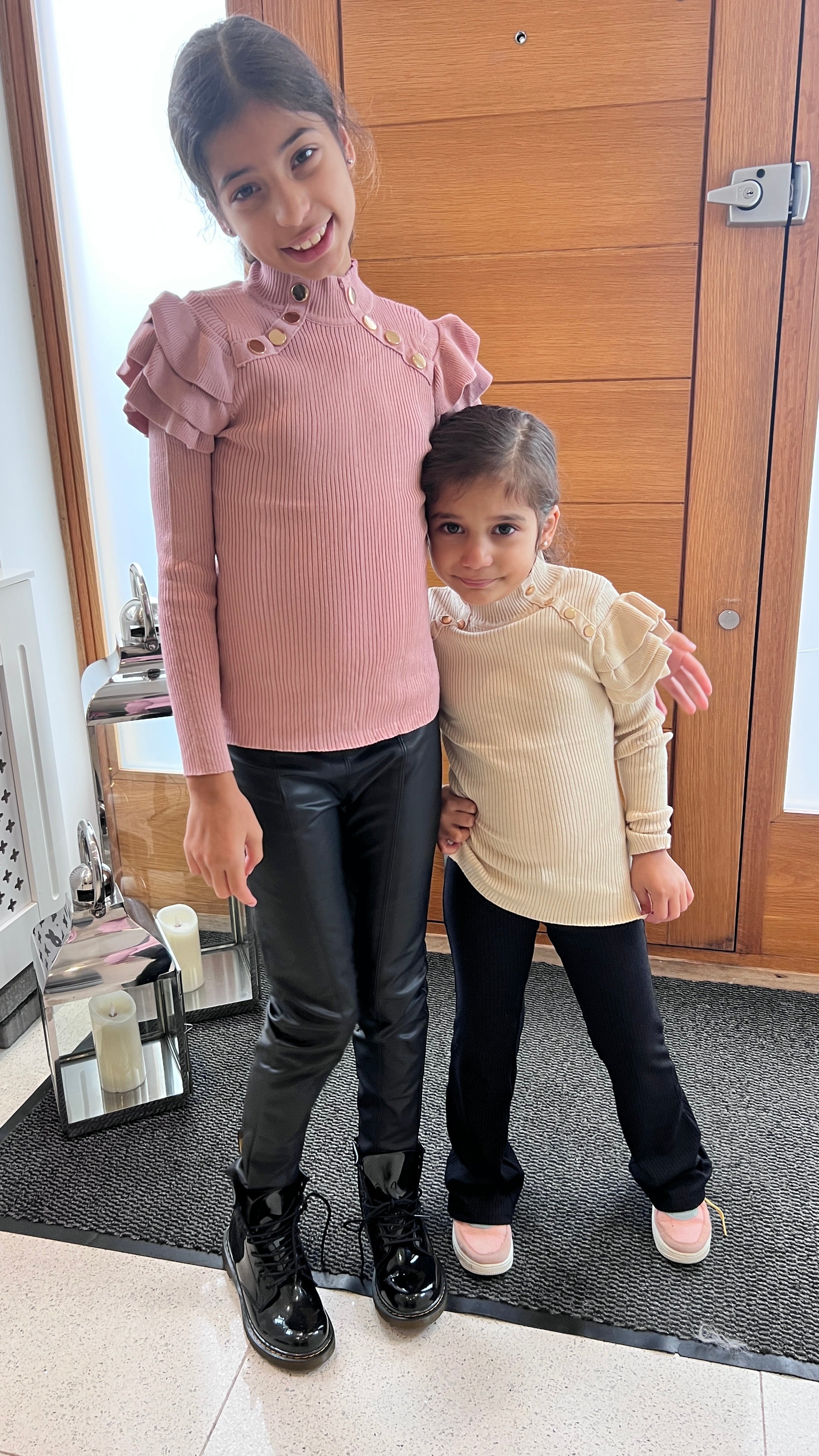 Bella Mia Kids High Neck Frill Shoulder Top