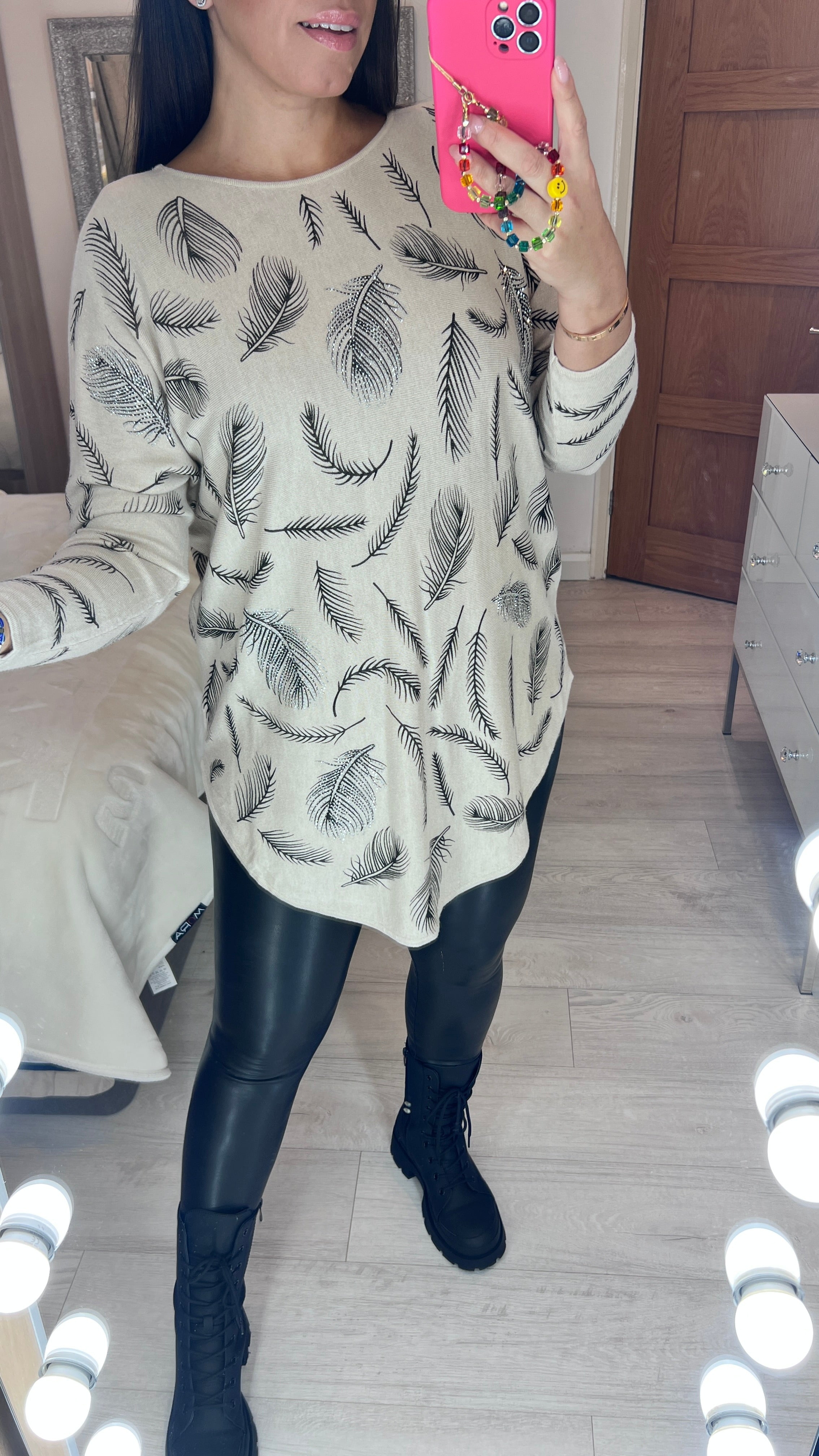 Craft Diamante Feather Fine Knit Jumper