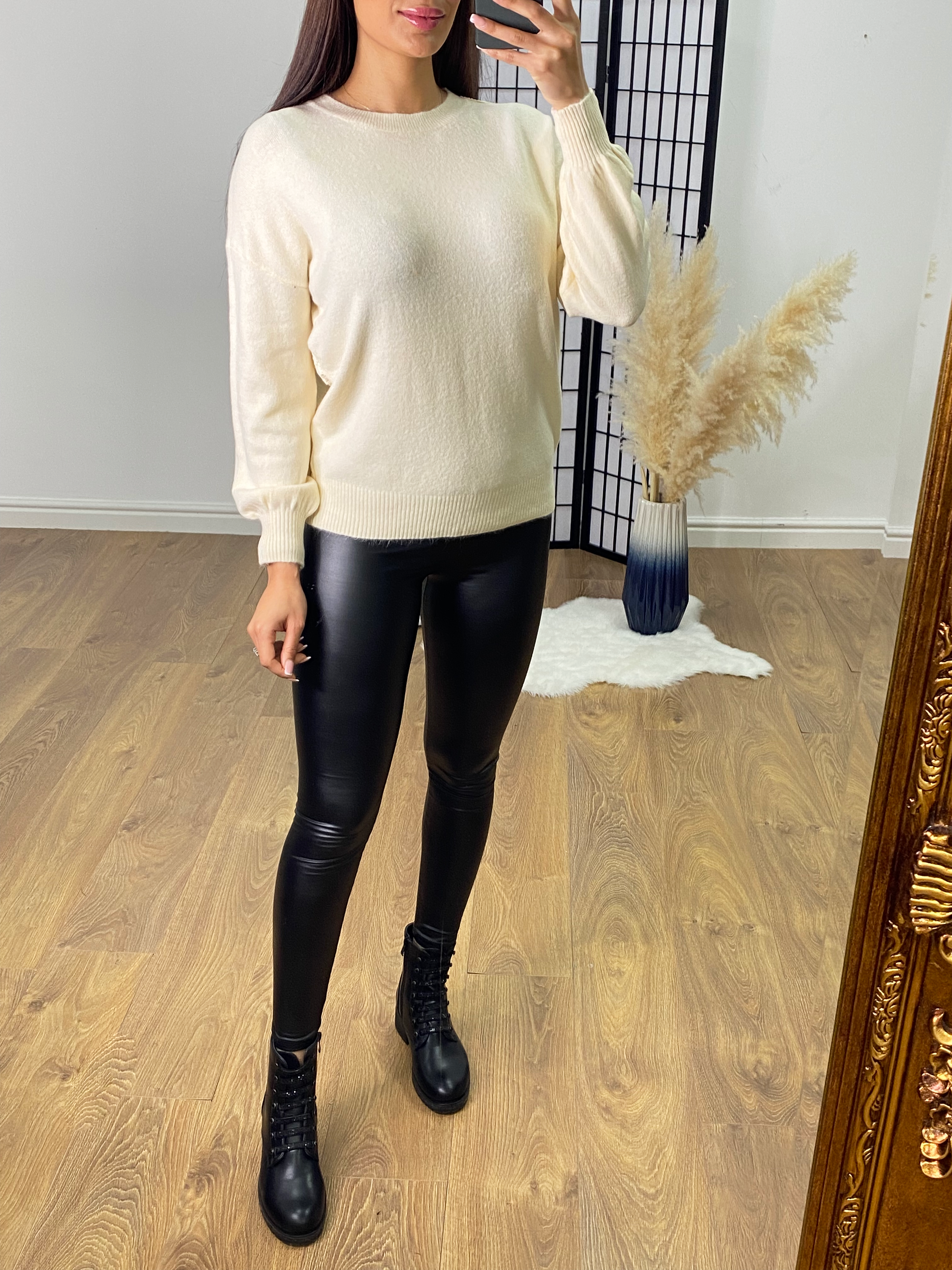 Tina Crochet Detail Cut Out Back Jumper