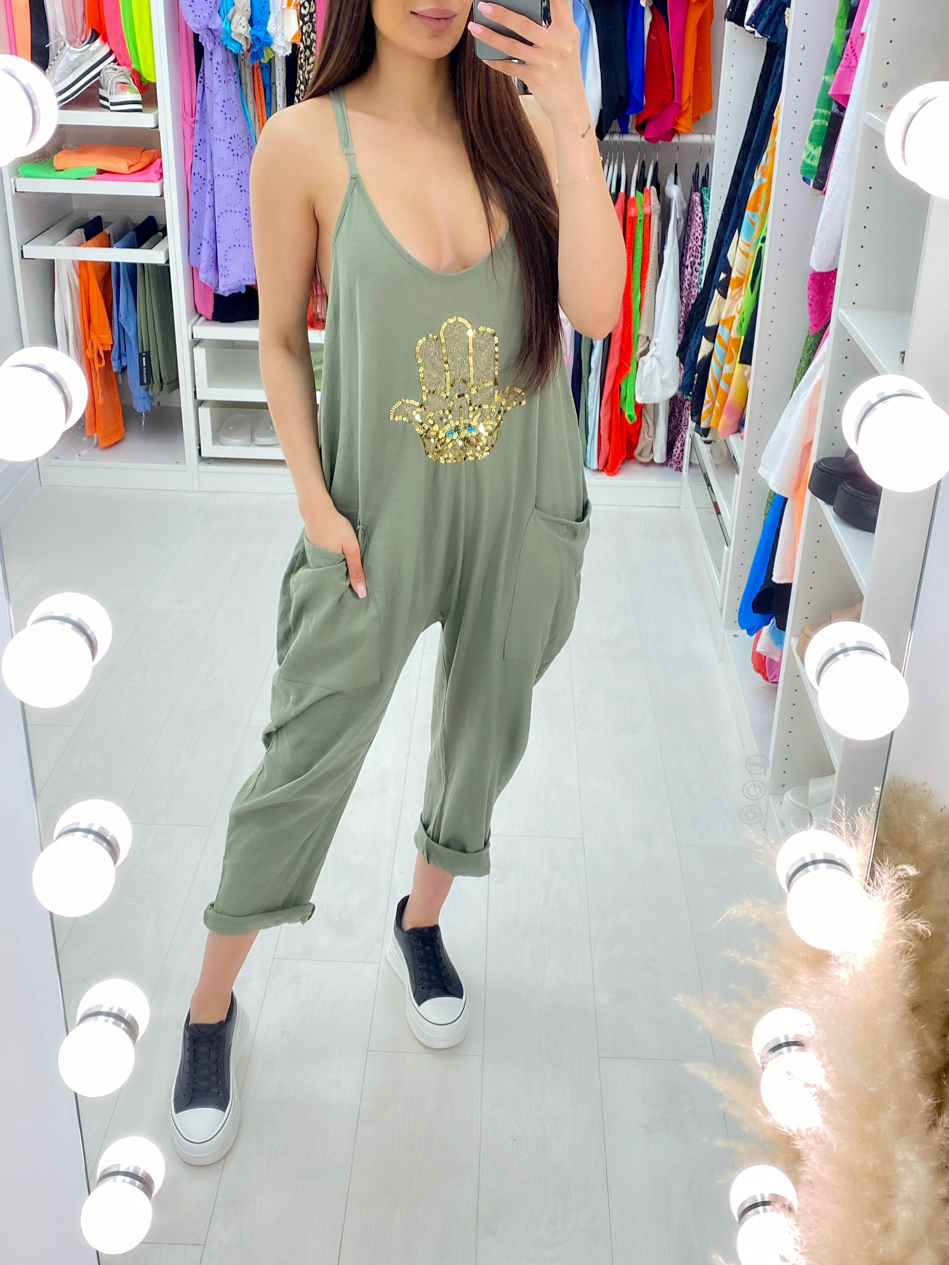 Noor Evil Eye Pocket Harem Jumpsuit