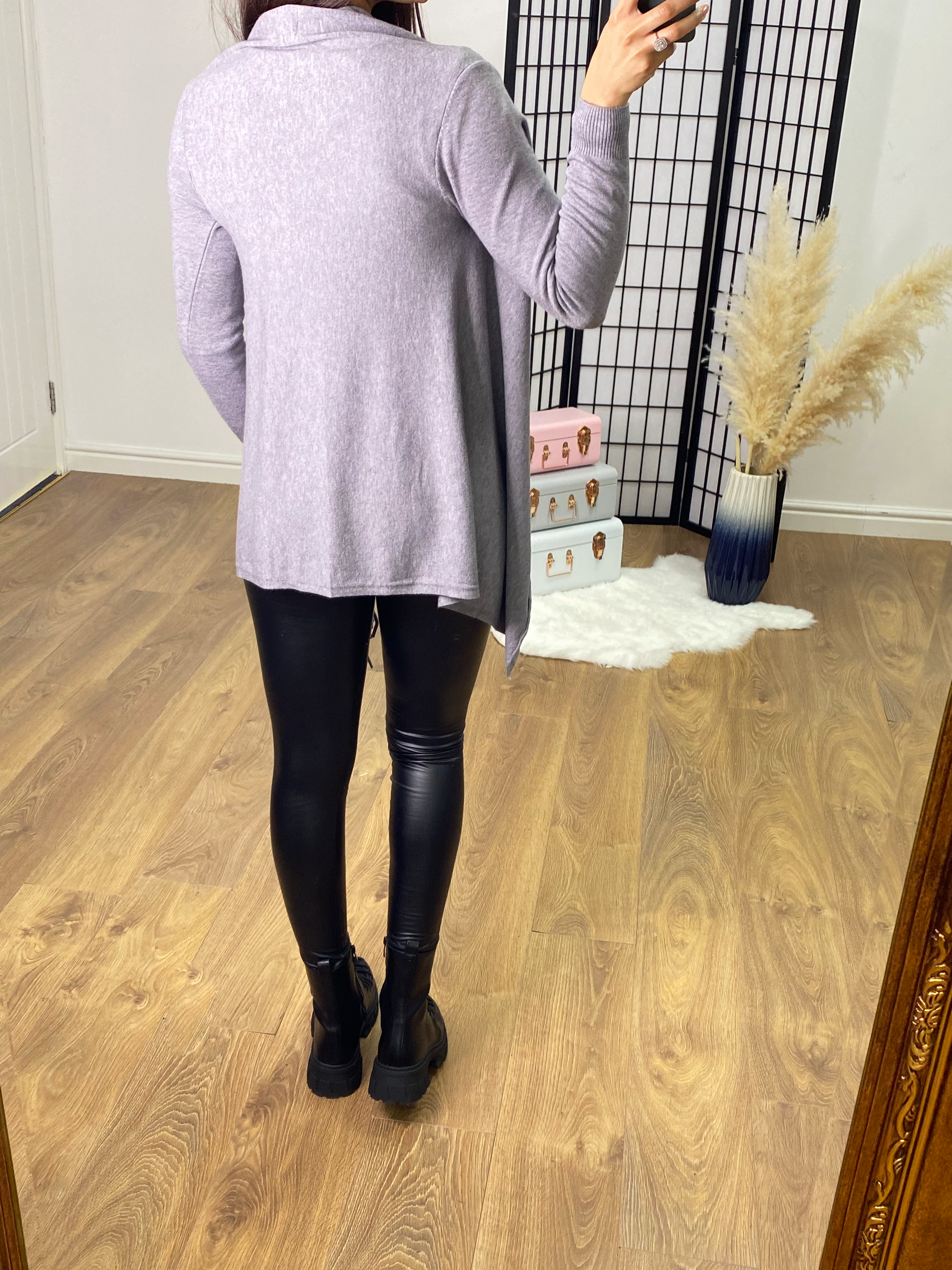 Weslyn Crossover Fringe Detail Knit