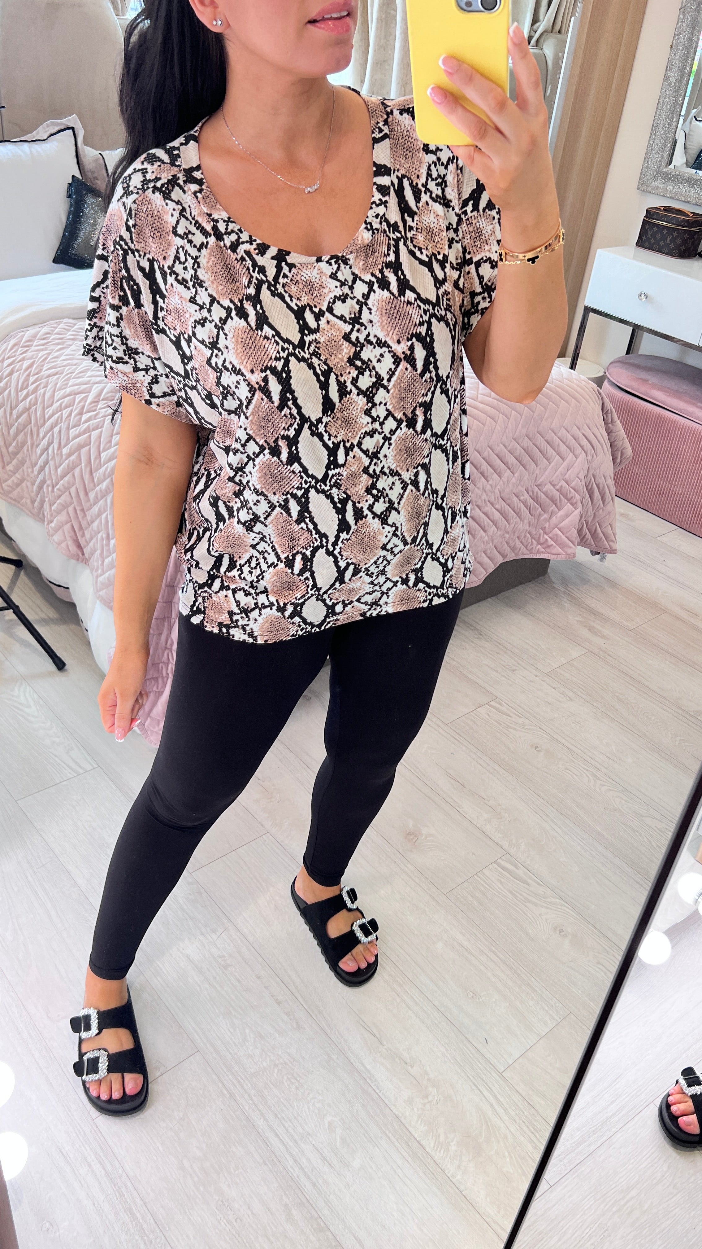 Avanie Supersoft Snake Print Top