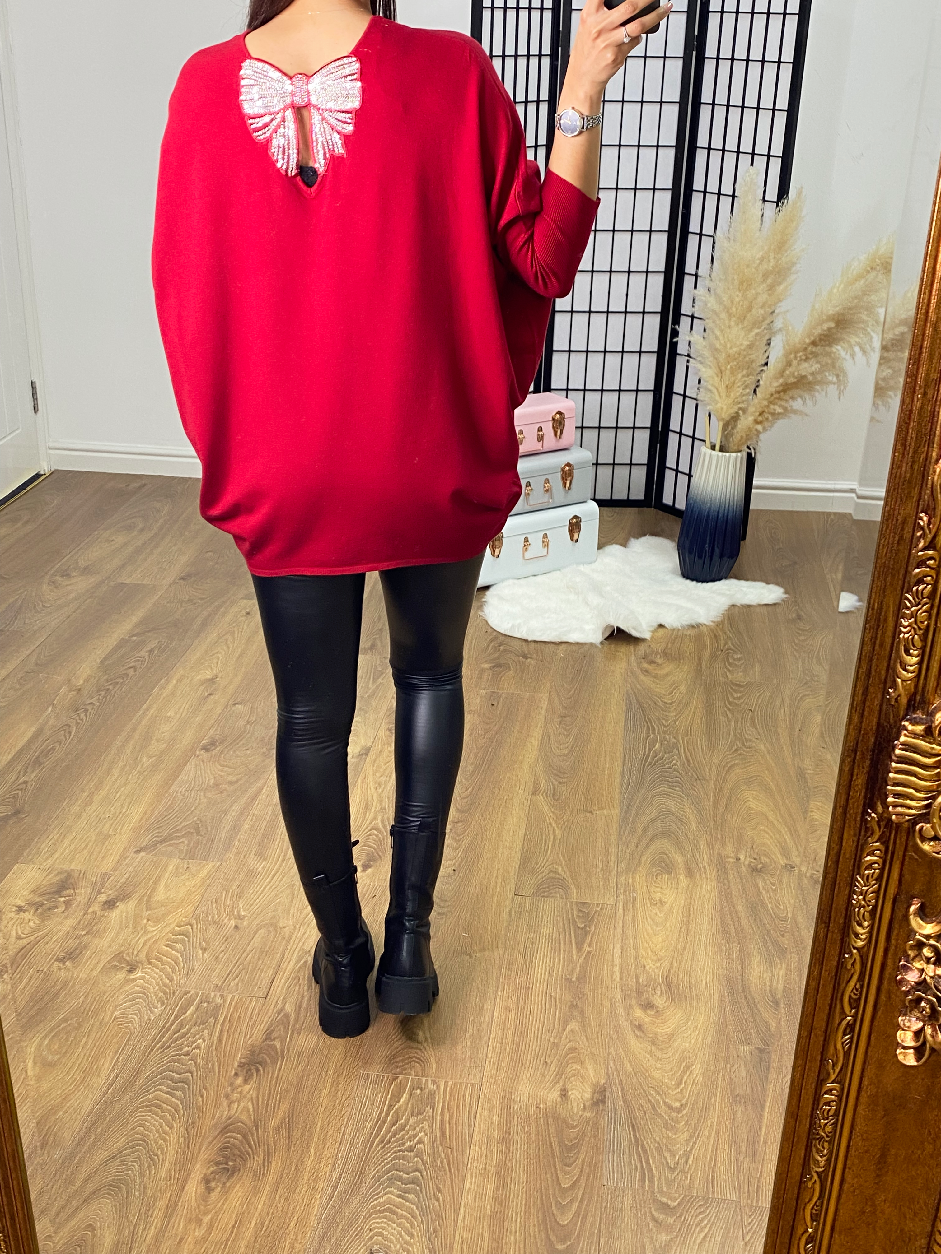 Aylin Beaded Bow Back Jumper