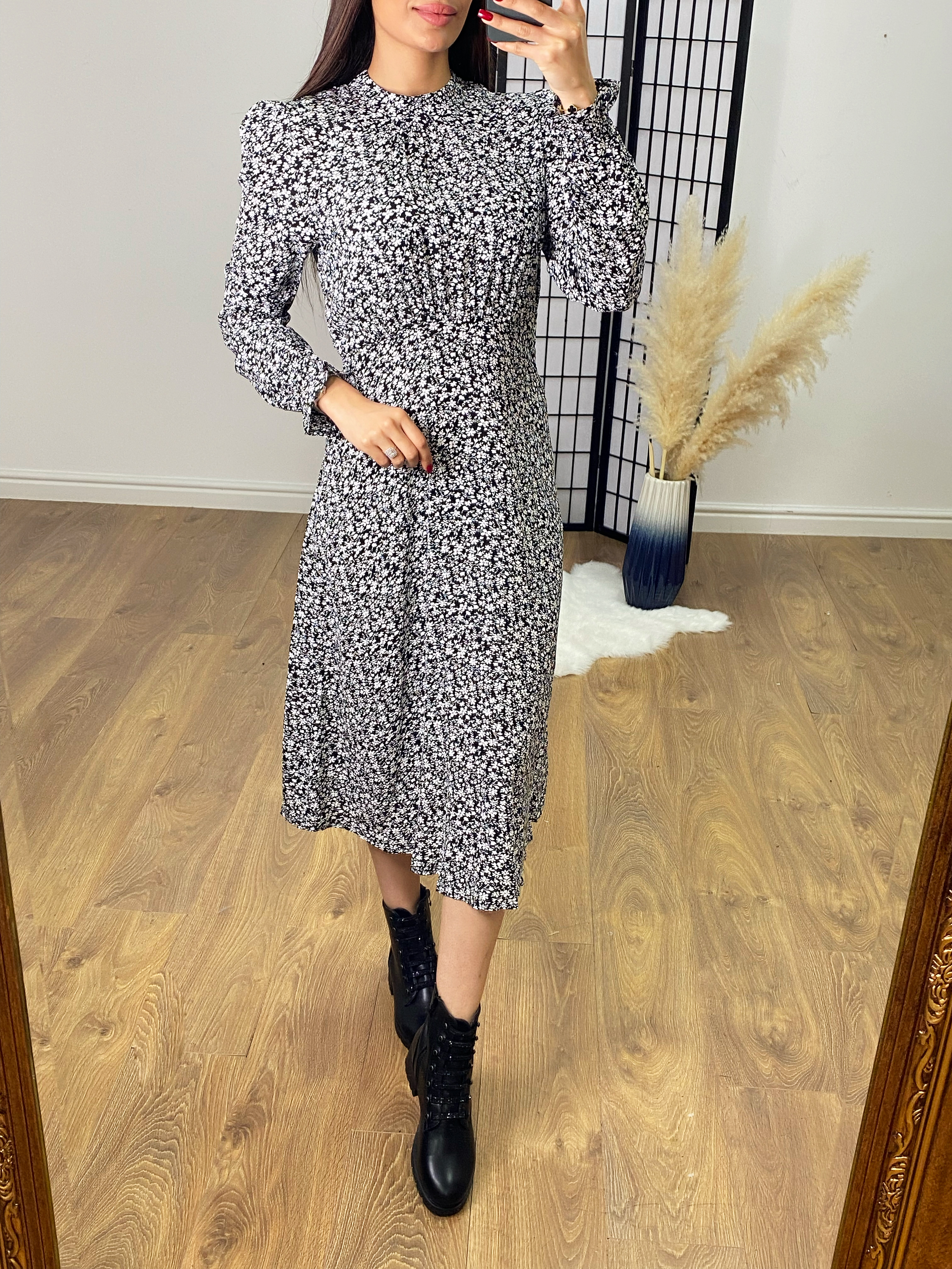 Starlie Ditsy Floral Print High Neck Dress