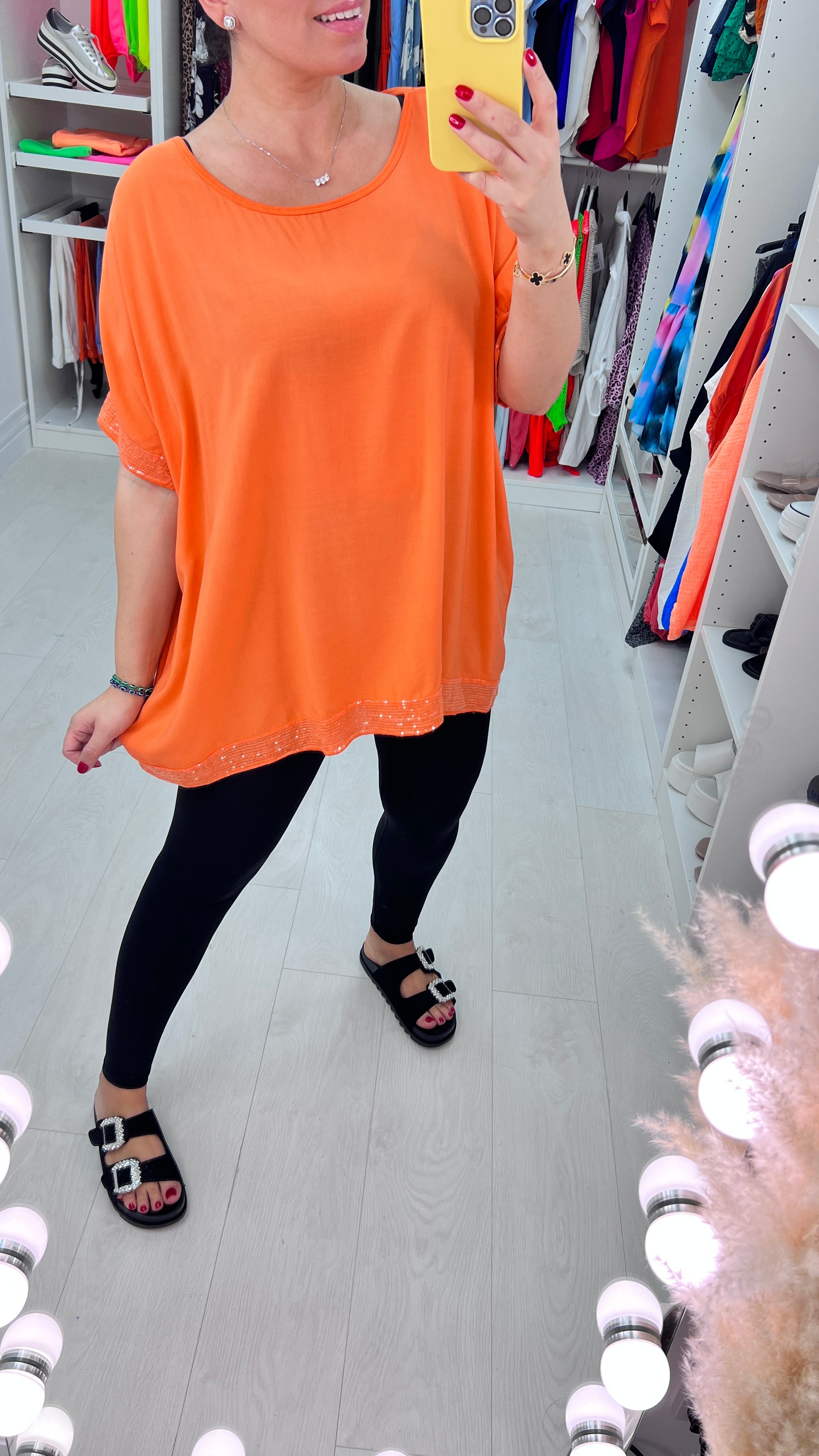 Nadina Oversized Sequin Hem Top