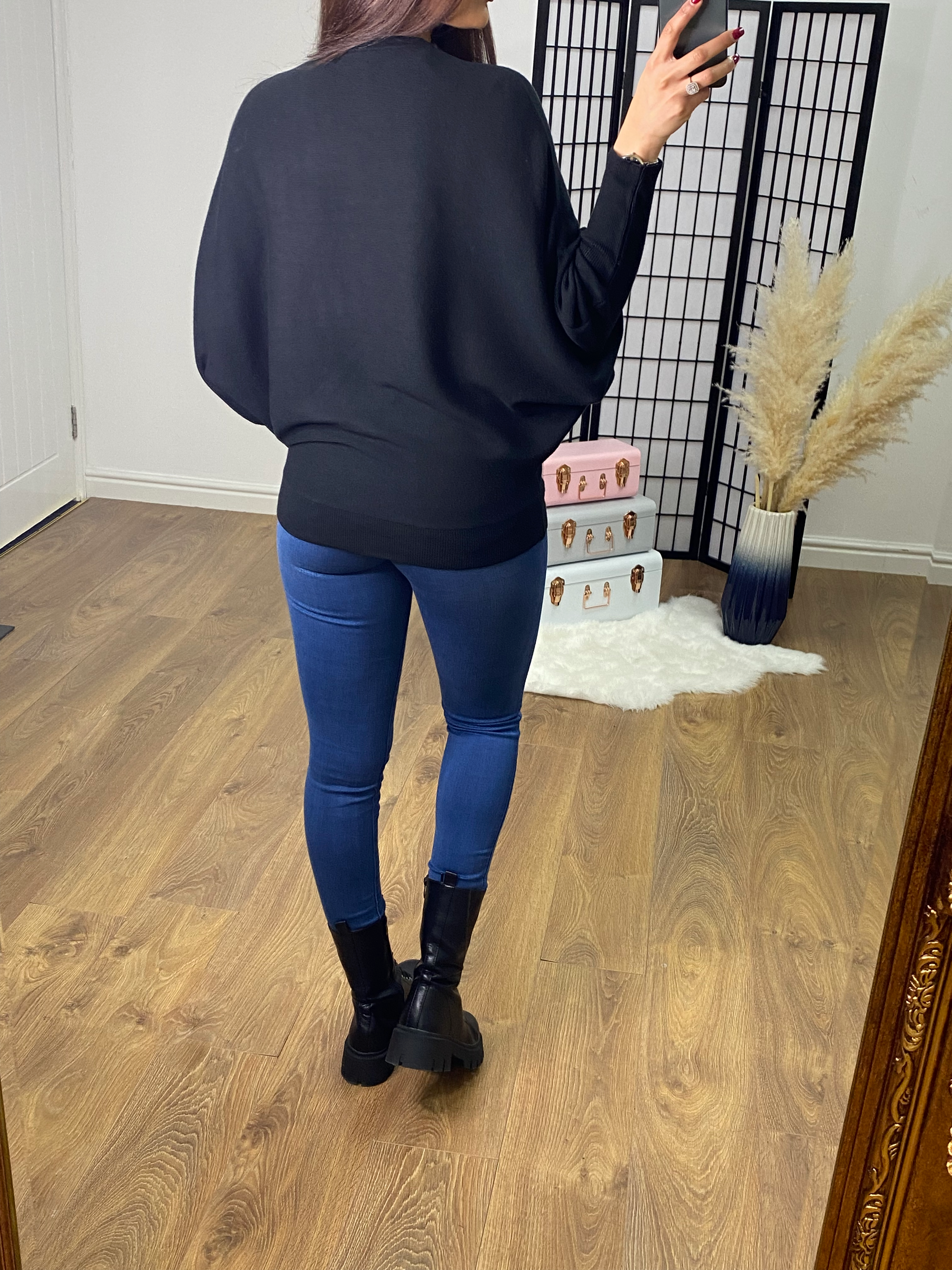 Adalynn Diamante Star Sleeve Batwing Jumper